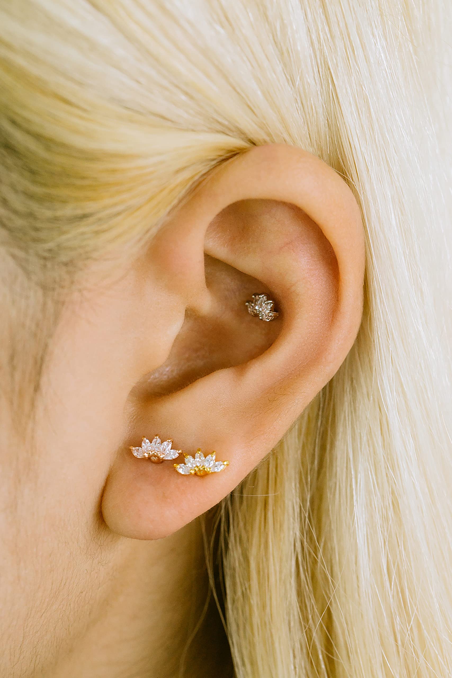 Heart Queen Round Fire Princess Crown Tiara Studs Pierced Earring Barbell Piercing - Perfect for Parties, Cosplay, and Gothic Fashion Accessories
