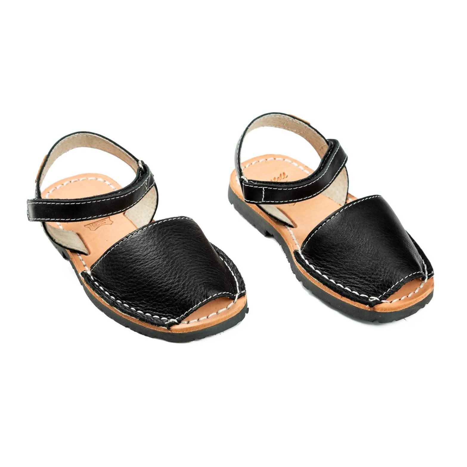 Kids' Plain Leather Menorcan Sandals Iker 1002 - Comfortable & Stylish Summer Footwear for Boys & Girls | Perfect for Beach, Pool & Outdoor Play