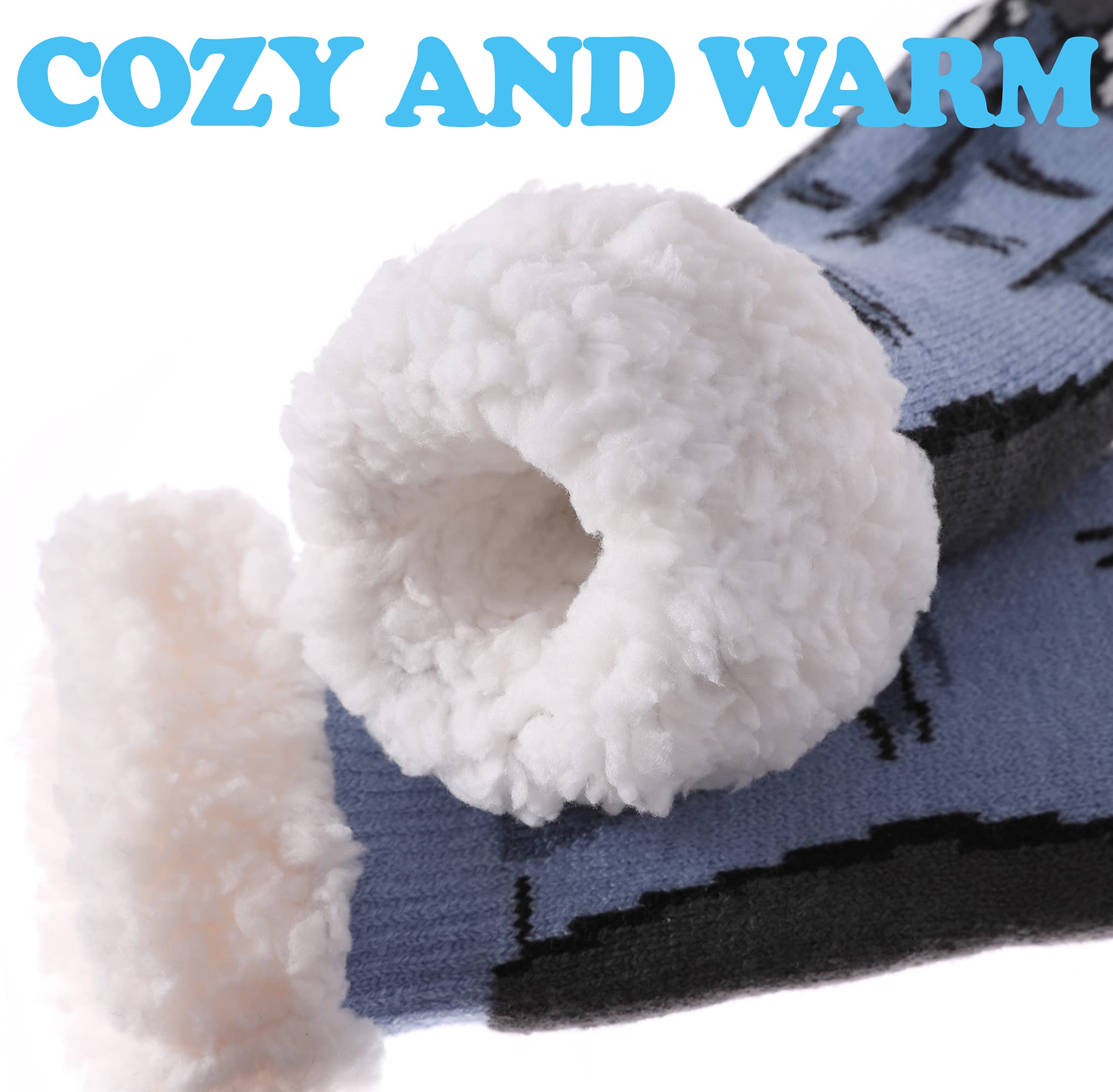 SDBING Kids Fuzzy Slipper Socks for Boys & Girls - Soft Cozy Fluffy Grips Winter Warm Non-Slip Socks - Perfect for Indoor Wear, Christmas Gifts & Cold Weather Comfort