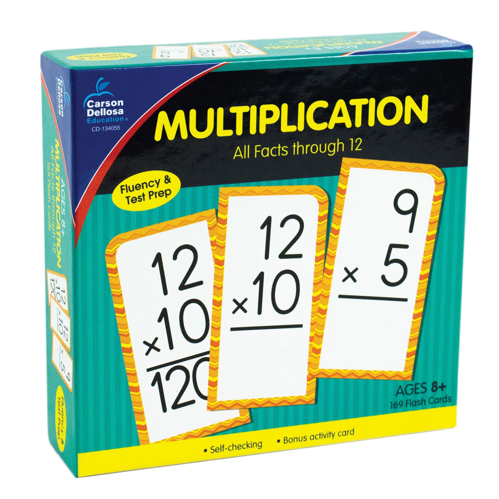 Multiplication Flash Cards for Kids Ages 8-12 | Times Table Learning Cards for 3rd, 4th & 5th Grade Math Practice | Carson Dellosa Educational Flashcards with Answers | Perfect for Homeschool, Classroom & Tutoring