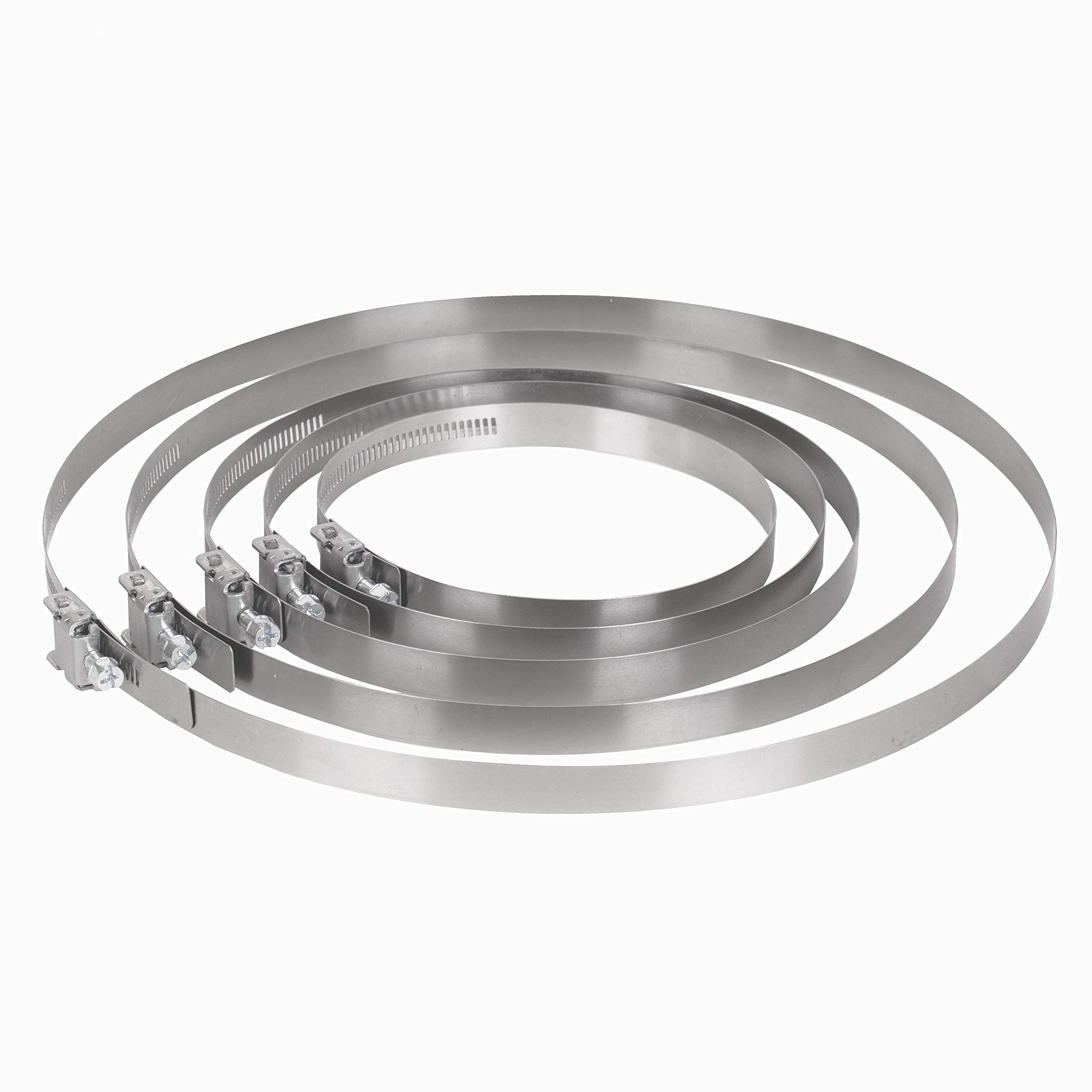 10 Inch Stainless Steel Duct Clamps Hose Clamp - Heavy Duty HVAC Pipe Clamps (Pack of 2) for Air Duct, Exhaust Pipe, and Automotive Hose Connections