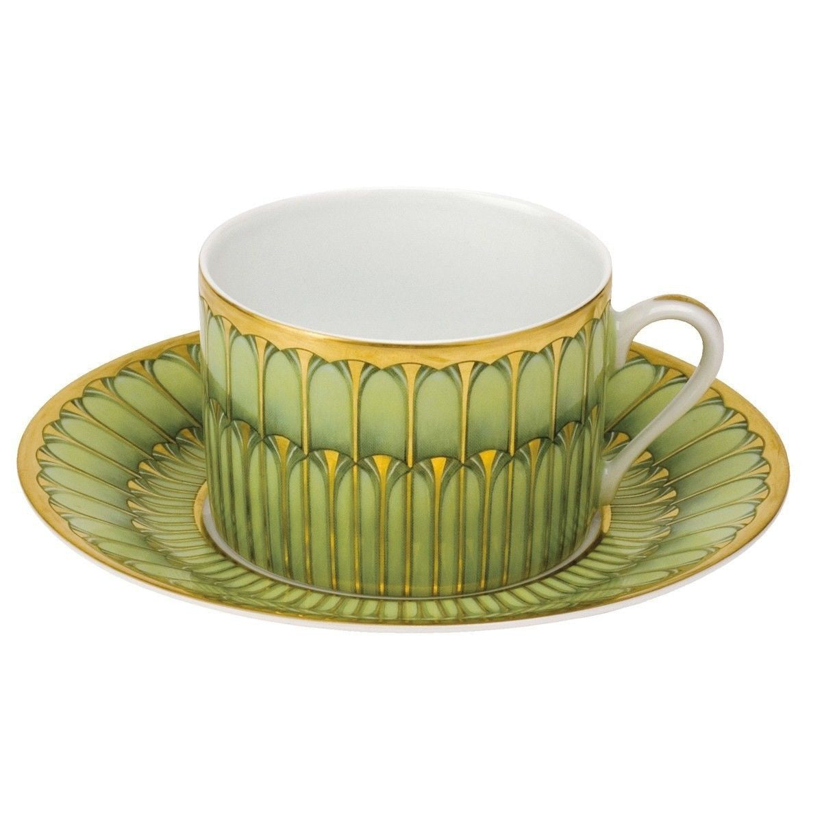 Premium Arcades Green Tea Cup and Saucer Set - Ceramic Tea Drinking Set for Japanese Matcha, Herbal Tea & Coffee - Perfect for Home, Office & Tea Ceremonies