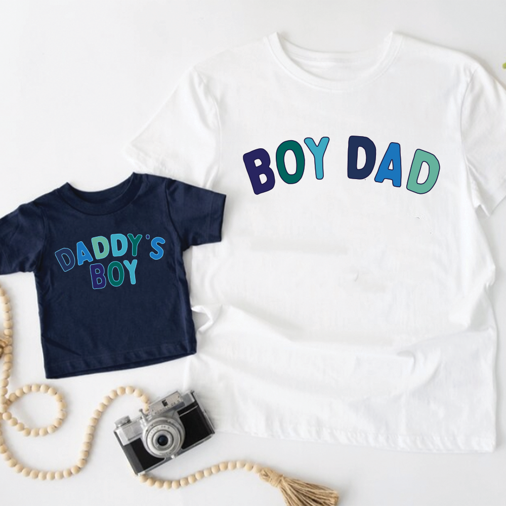 Father and Son Matching T-Shirts - Boy Dad & Daddy's Boy Graphic Tees for Family Outfits | Perfect for Father's Day, Family Photos & Special Bonding Moments