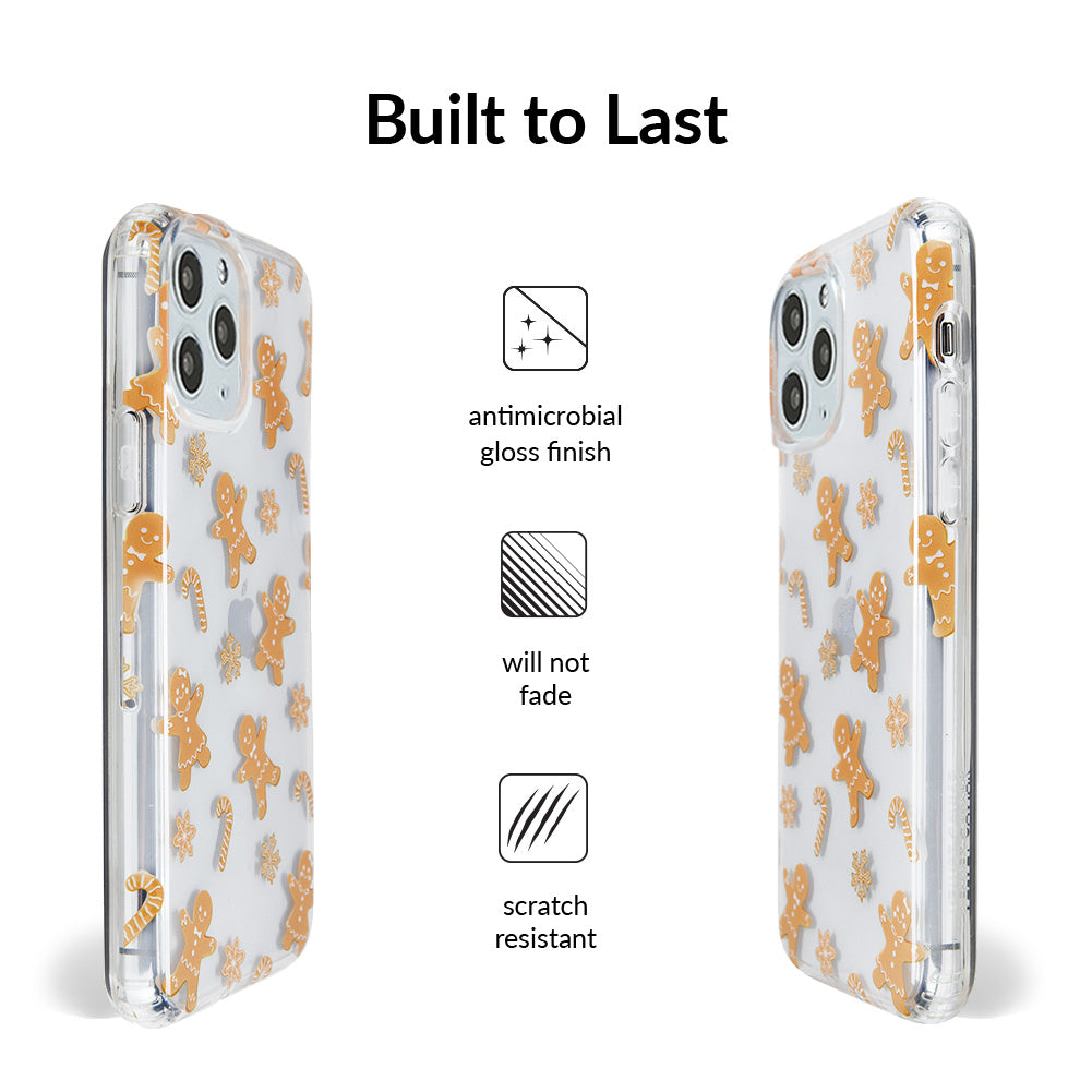 Festive Holiday Gingerbread Clear iPhone Case - Cute Christmas Design for iPhone 13/14/15/Pro/Max - Perfect for Christmas Gifts & Winter Celebrations