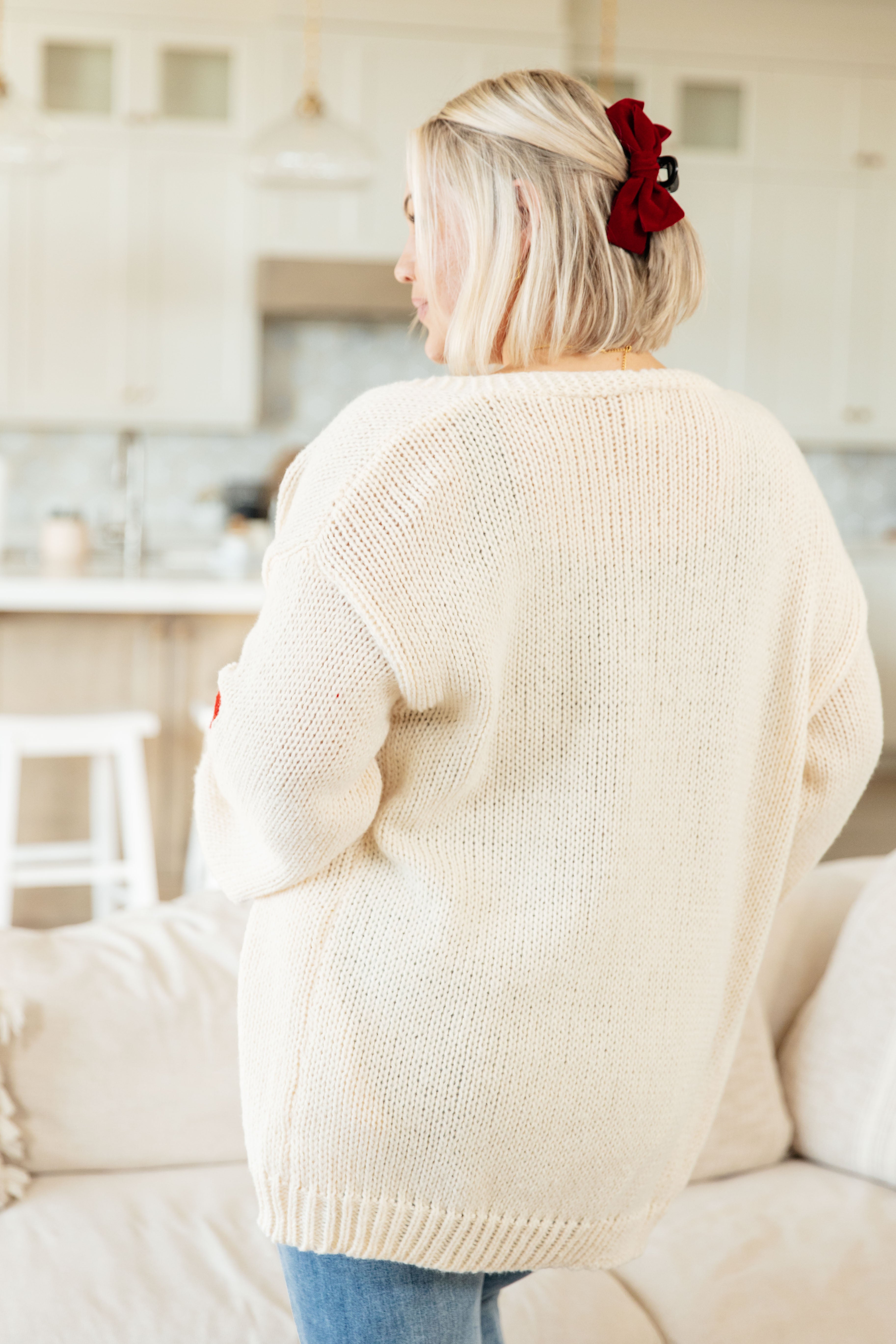 Heart Eyes Cardigan for Women - Cute & Cozy Knit Sweater for Fall & Winter | Perfect for Casual Outfits, Dates, and Layering