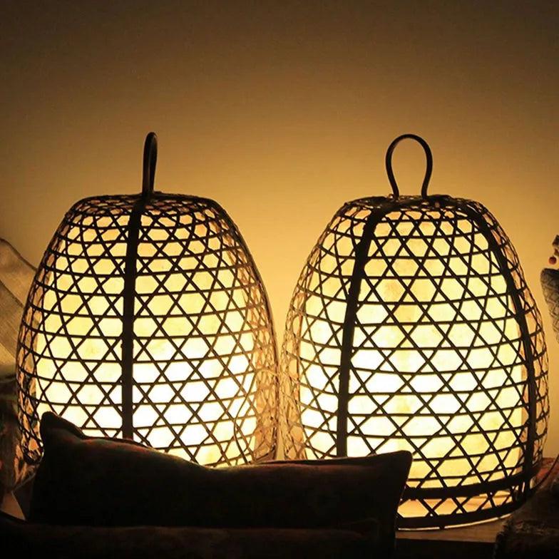 Modern Woven Lantern Design Outdoor Floor Lamp - Waterproof & Durable for Patio, Garden, Porch, and Backyard Decor