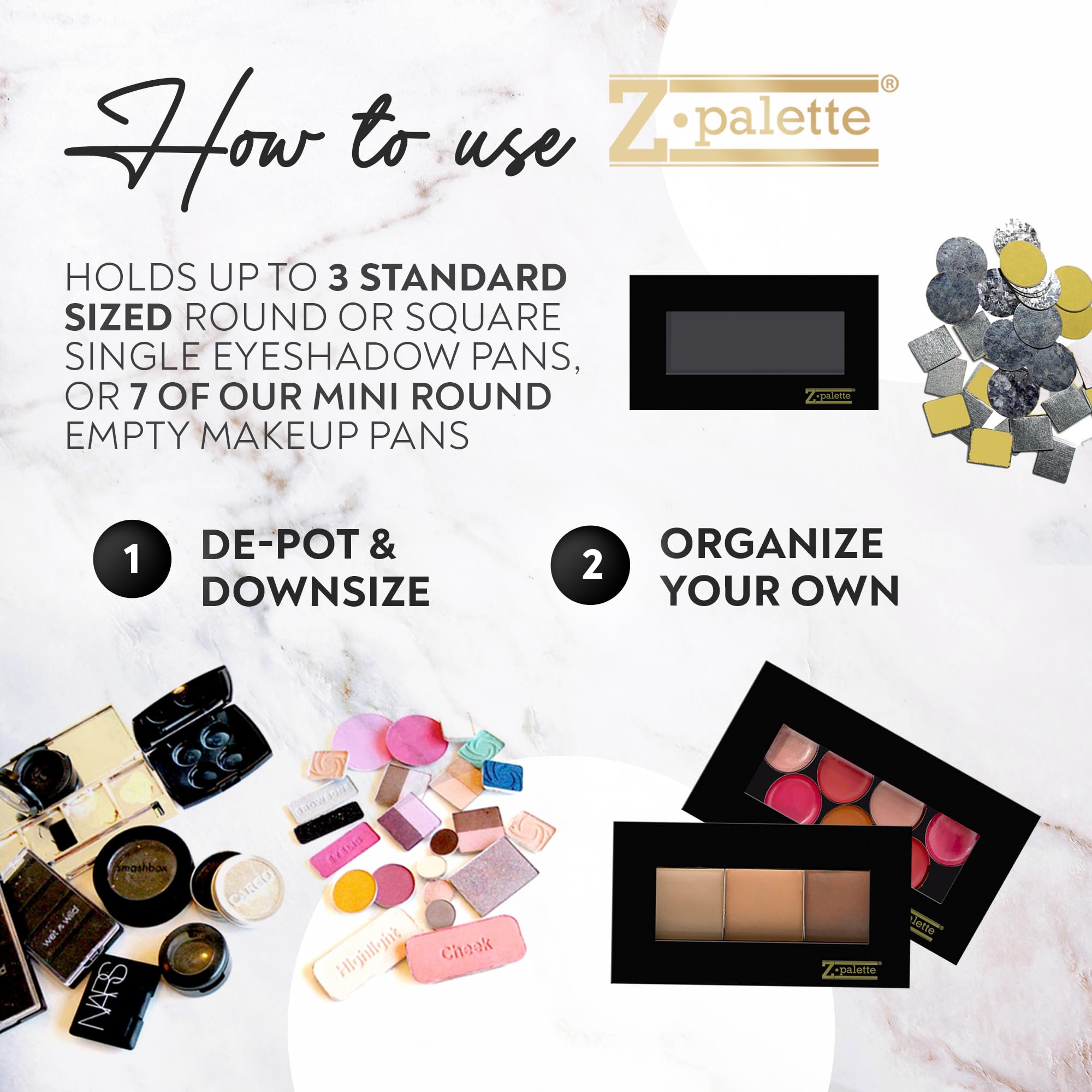 Mini Magnetic Makeup Palette - Empty Universal Magnetic Eyeshadow & Powder Case with Clear Window | Customizable Beauty Organizer for Travel & Professional Makeup Artists
