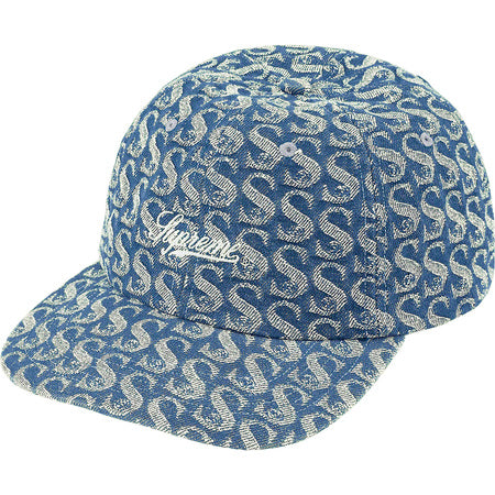 Supreme Monogram Denim 6-Panel Blue Baseball Cap - Stylish Streetwear Accessory for Men & Women | Perfect for Casual Outfits, Hip-Hop Fashion, and Urban Lifestyle