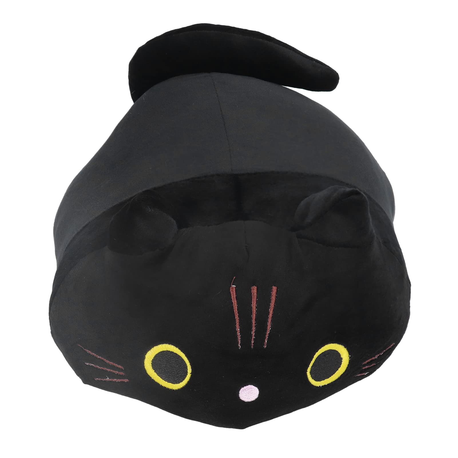 Soft Plush Cat Pillow - Cute Cartoon Cat Tail Design, Embroidered Cotton Throw Pillow for Sofa, Bedroom Decor - Perfect for Home, Office & Gift Giving