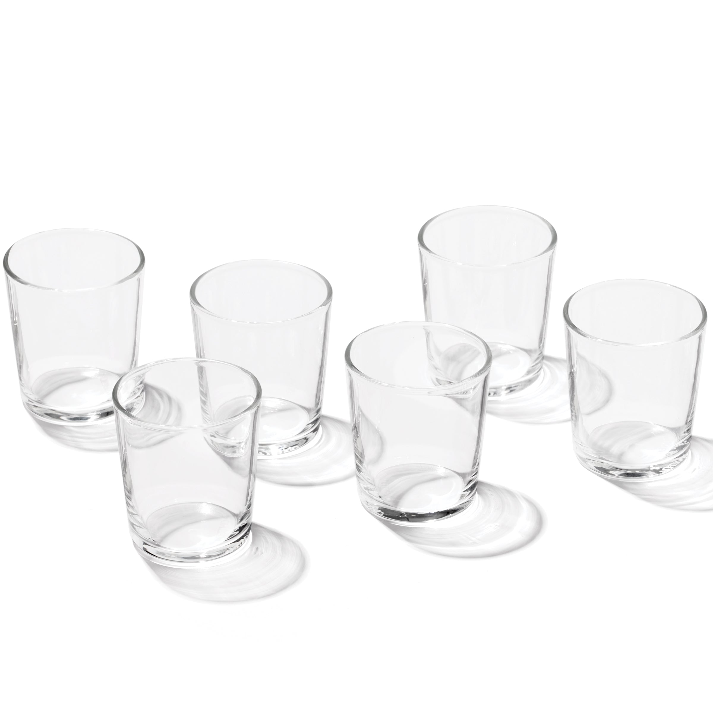 Stackable Clear Shot Glasses Set of 6 - Durable 1.5oz Glass Cups for Liquor, Whiskey & Cocktails - Perfect for Parties, Bars & Home Entertaining