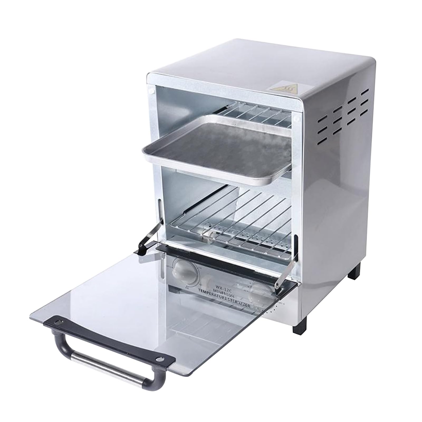 12L High Temperature Sterilizing Dry Box - 110V 1000W Disinfection Cabinet with Timer & Temperature Control, 2 Stainless Steel Trays for Nail Tools, Cutlery, Towels - Perfect for Salon, Spa, Kitchen and Home Hygiene