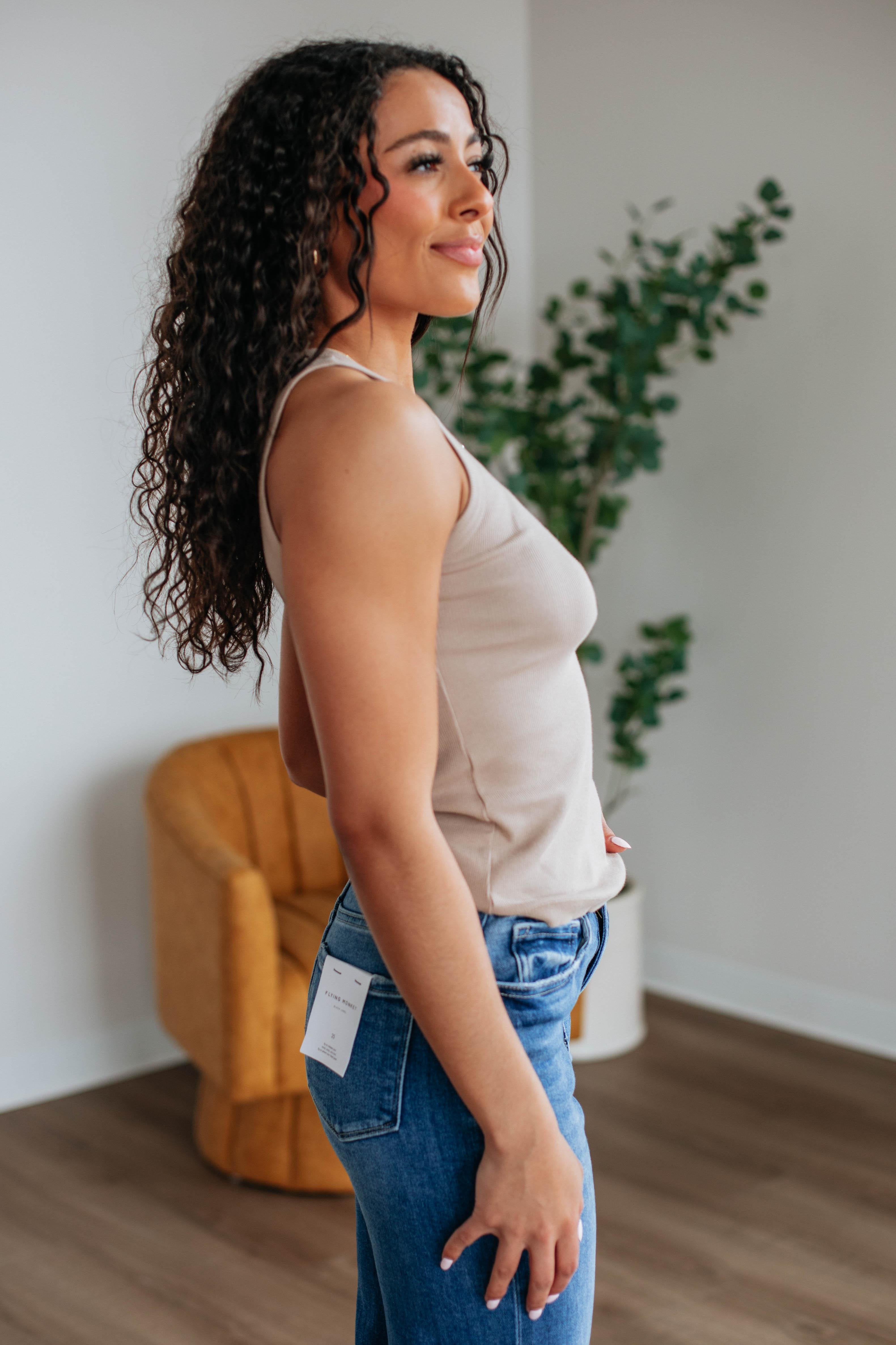 Brighton Ribbed Tank Top for Women - Soft & Comfortable Taupe Sleeveless Shirt - Perfect for Casual Wear, Layering & Summer Outfits