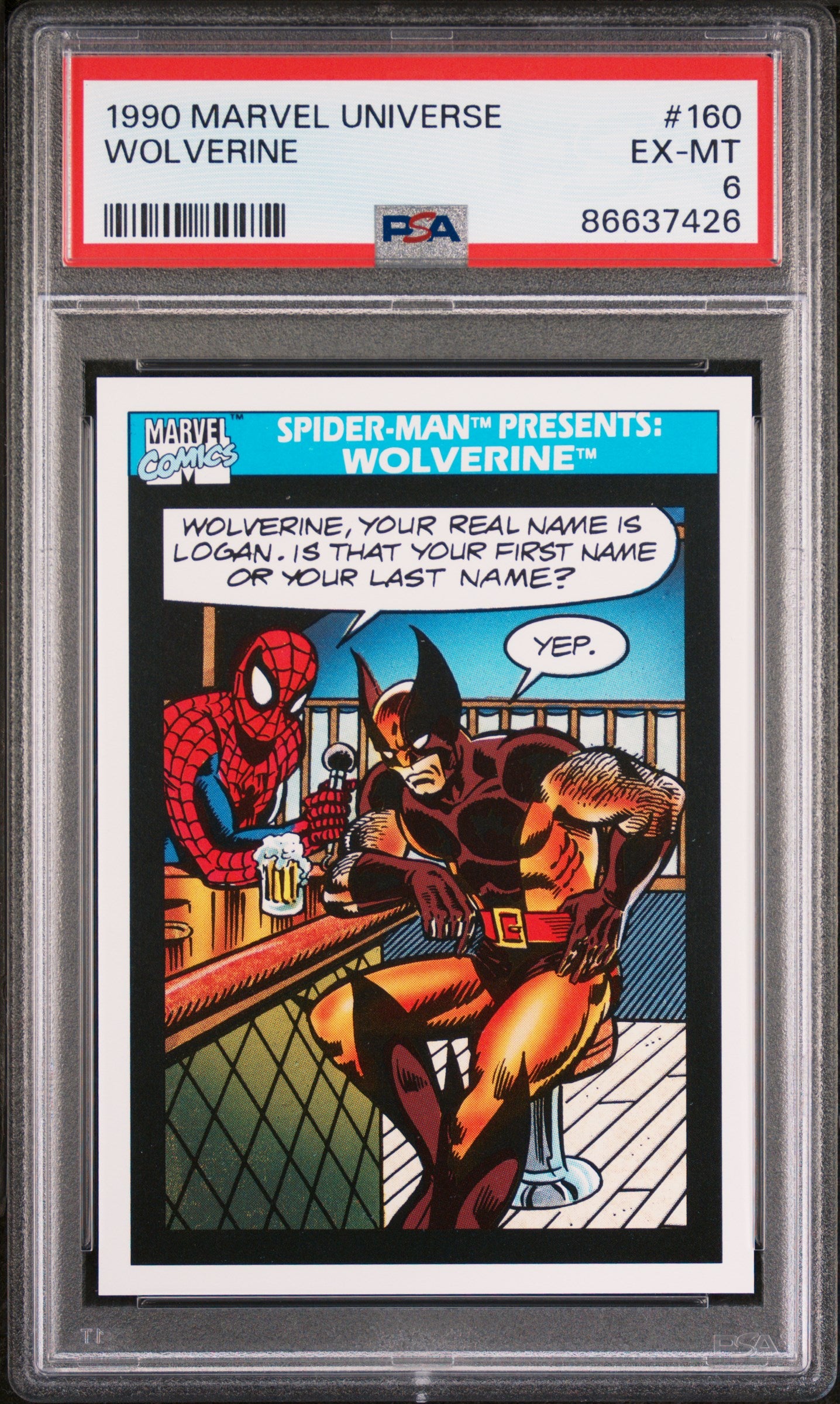 1990 Marvel Universe Wolverine #160 PSA 6 Graded Comic - Rare Collectible for Superhero Fans & Comic Book Investors | Perfect for Display, Gifts & Marvel Collections