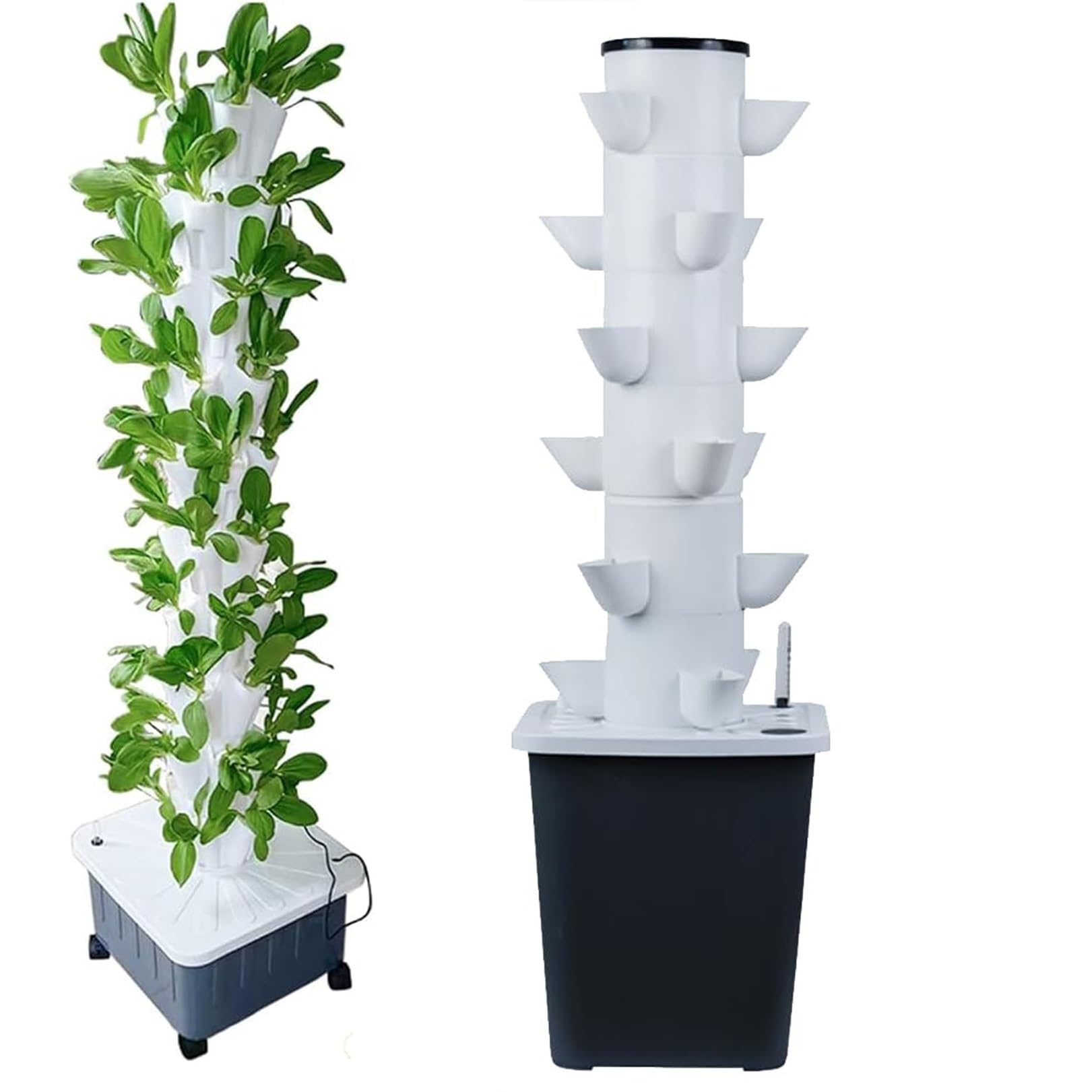 DIY Hydroponic Growing System for Balcony - Detachable PP Colonization Cups, Vertical Tower Planters for Home Garden, Farm & Greenhouse (30 Holes) - Perfect for Urban Gardening, Indoor Plants & Small Space Farming