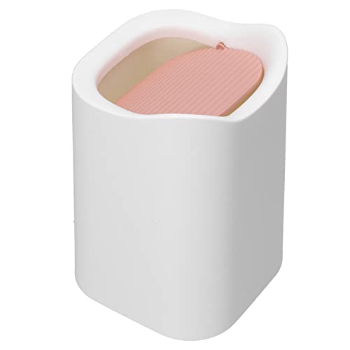 Mini Plastic Trash Can with Lid - Portable Small Waste Bin for Office, Study Room, Dormitory & Travel - Ideal for Desks, Bathrooms & Small Spaces