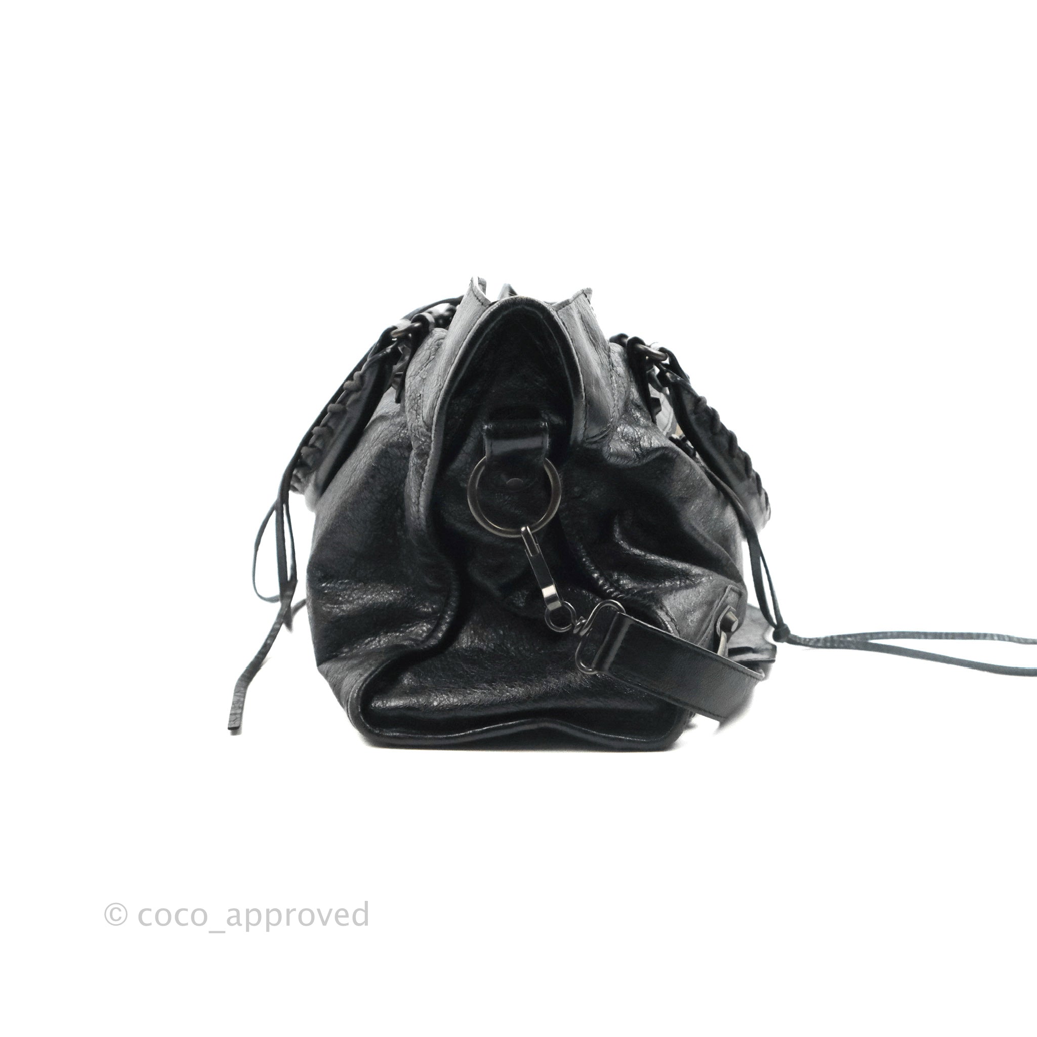 Balenciaga Classic City Bag Black Calfskin Leather with Ruthenium Hardware - Perfect for Work, Travel & Everyday Luxury Fashion Accessory
