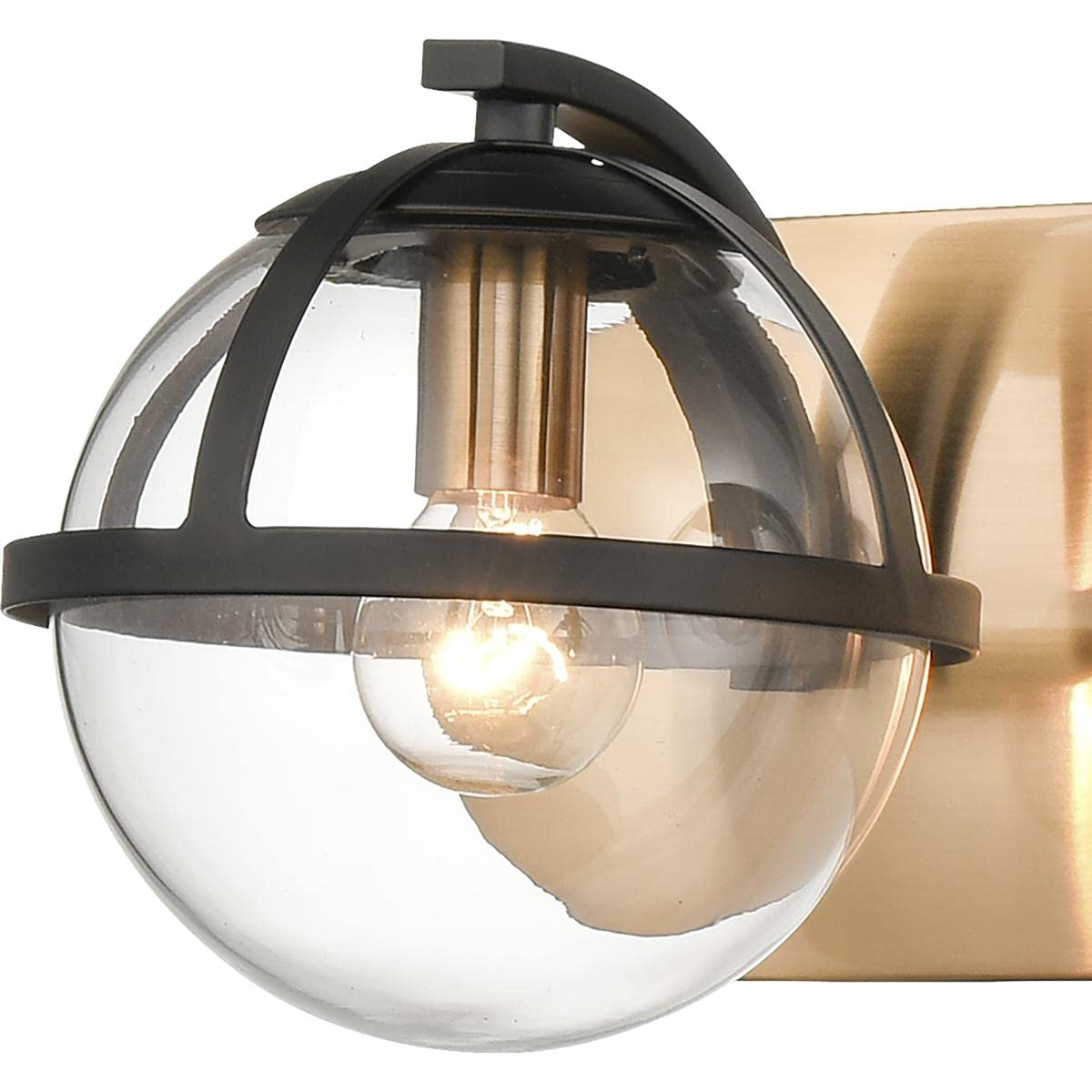 Elk Home Davenay 4-Light Vanity Bathroom Light Fixture - Satin Brass Finish with Clear Glass Shades, Transitional Style for Bedroom, Bathroom & Dressing Room Lighting