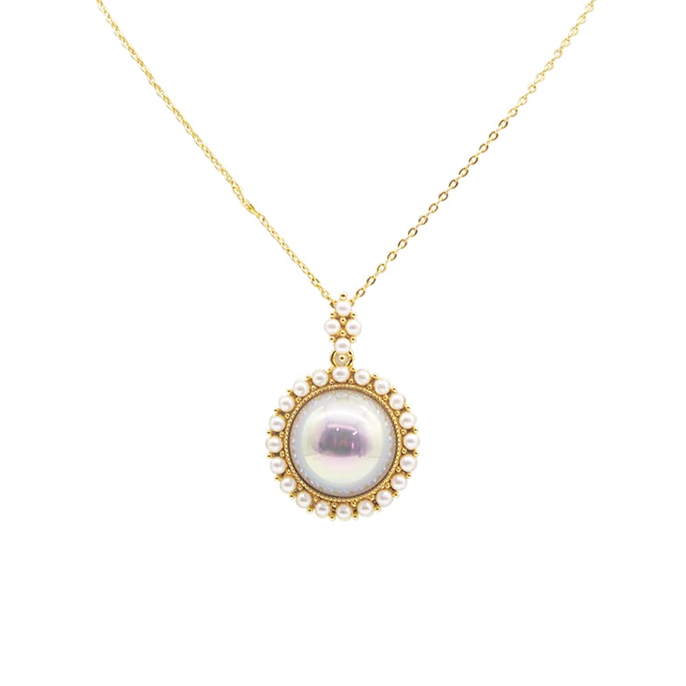 14K Gold Pearl Jewelry Set for Women - Necklace, Earrings, Ring - Hypoallergenic & Elegant for Daily Wear