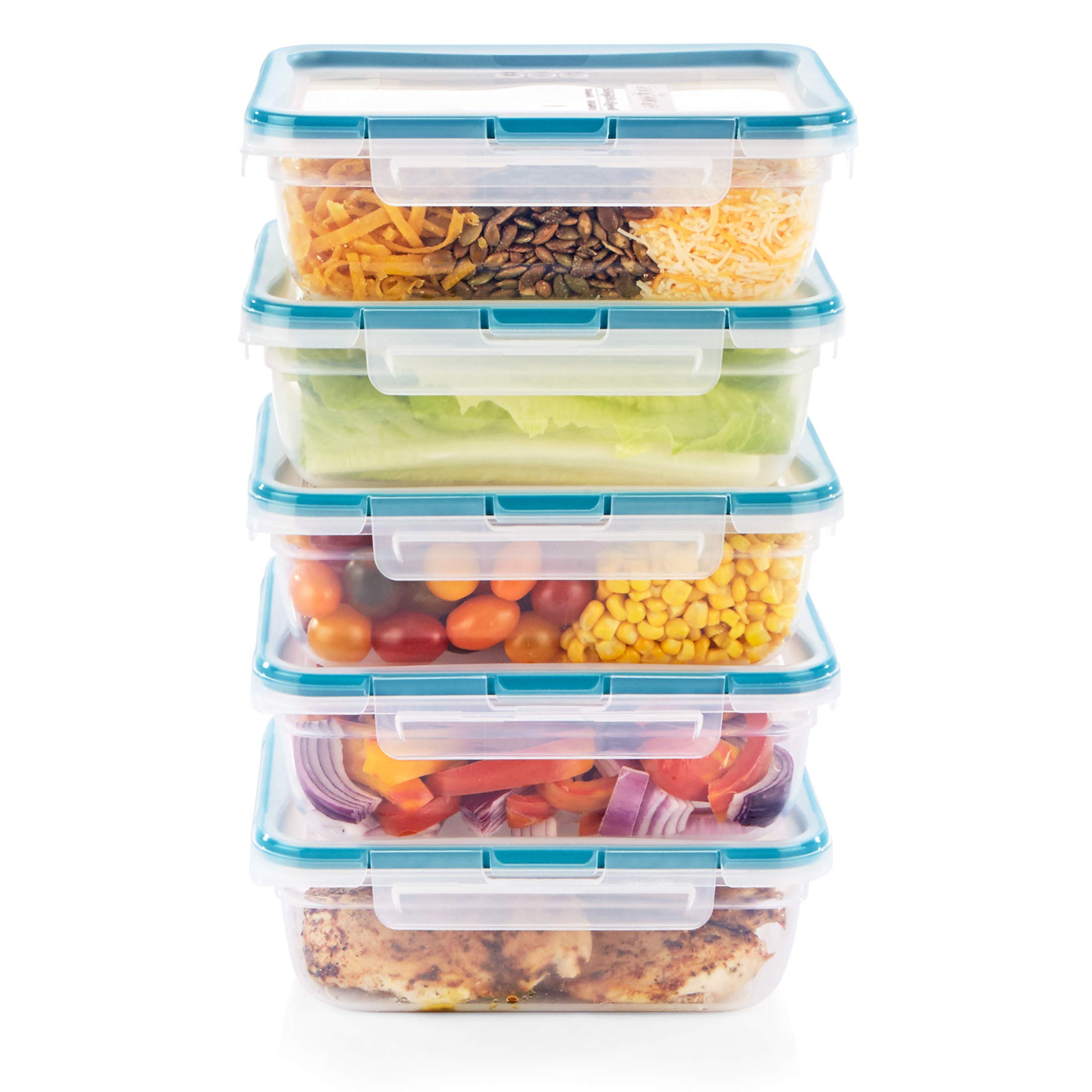 Snapware Total Solution 10-Piece BPA-Free Plastic Food Storage Container Set | 8.5-Cup Meal Prep Containers with Leakproof Lids | Microwave, Dishwasher & Freezer Safe | Ideal for Meal Prepping, Leftovers & Food Organization - Clear
