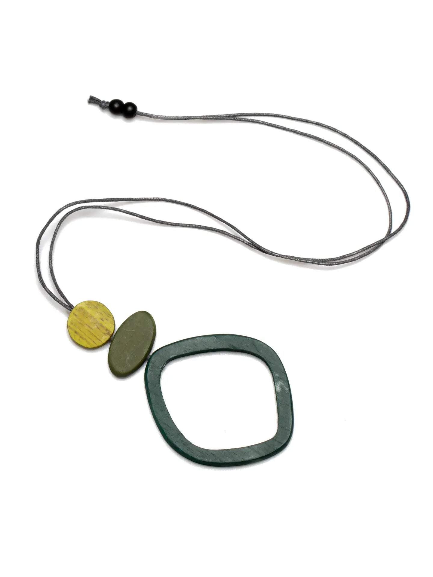Green Mix Open Hoop Pendant Necklace - Trendy Bohemian Jewelry for Women - Perfect for Casual Wear, Parties & Gift Giving