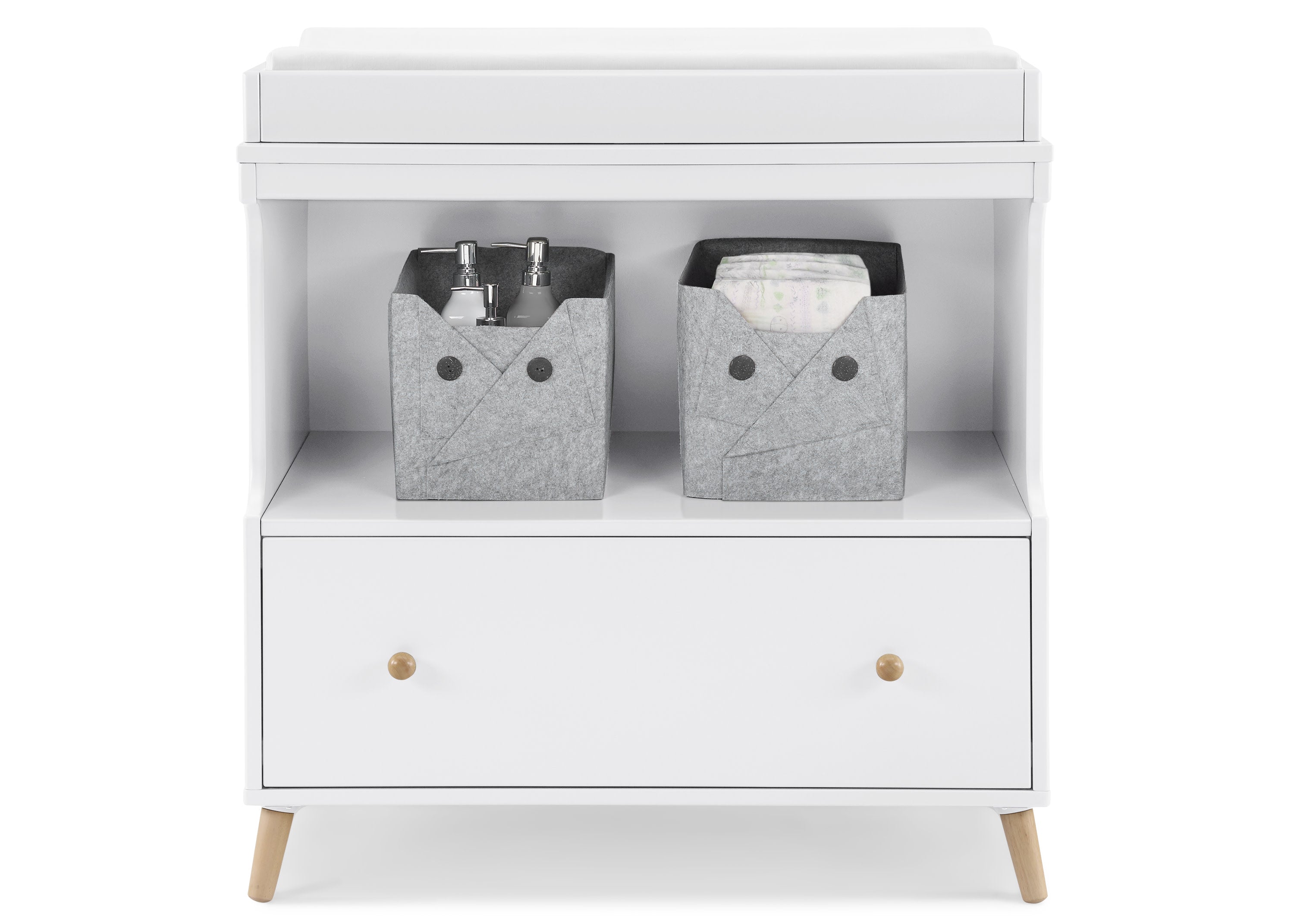 Essex Convertible Baby Changing Table with Storage Drawer - Nursery Dresser & Changing Station for Newborns & Toddlers
