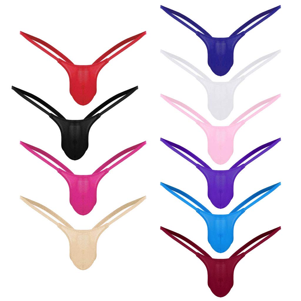 Low Profile Bulge Pouch Men's Bikini Thong Underwear - Breathable G-String Backless Underpants for Sexy Lingerie, Sleepwear & Intimate Play - Perfect for Beach, Pool Parties & Romantic Nights