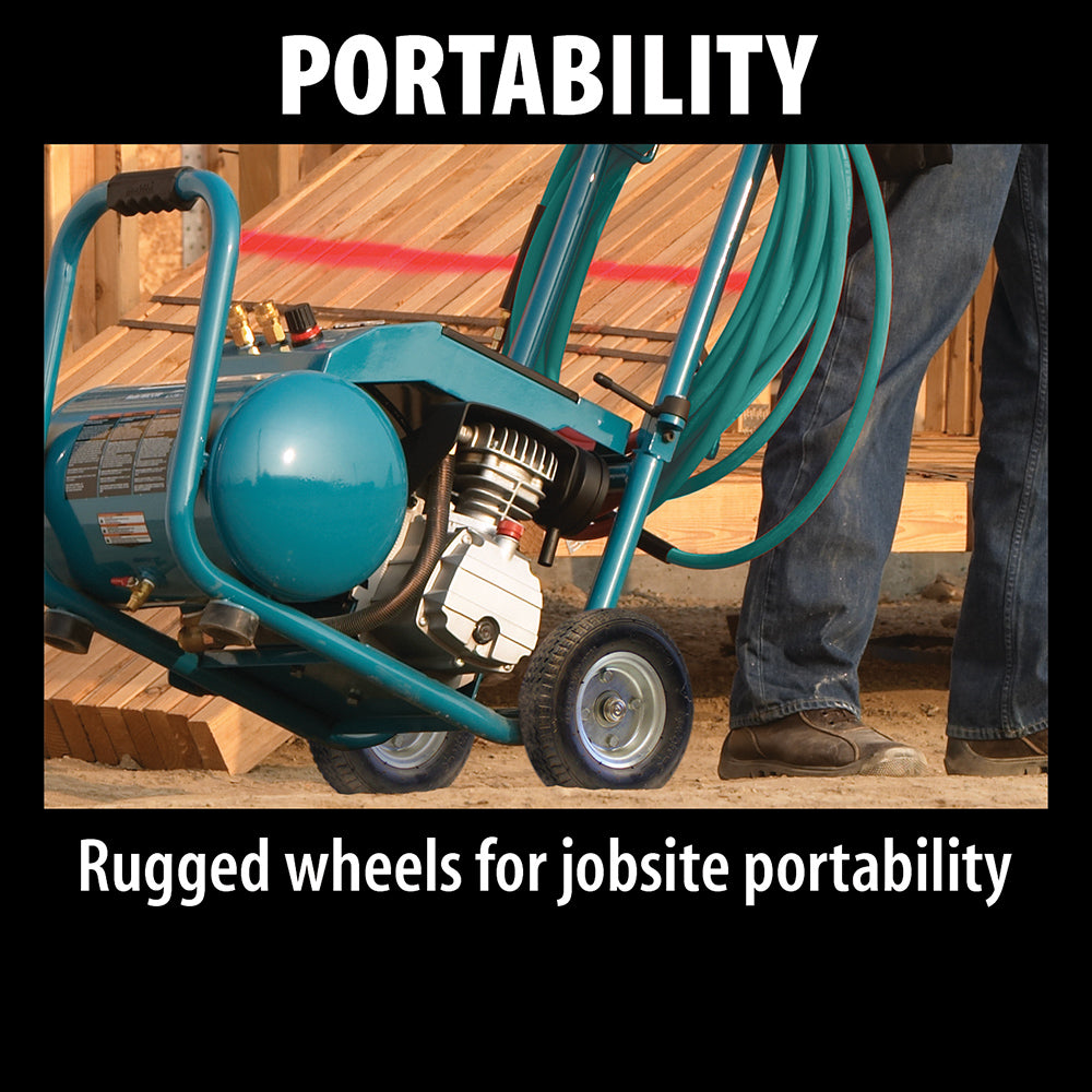 Makita MAC5200 3.0 HP Big Bore Air Compressor with Cast Iron Roll Cage - Powerful & Durable for Construction, Woodworking, and Automotive Repair