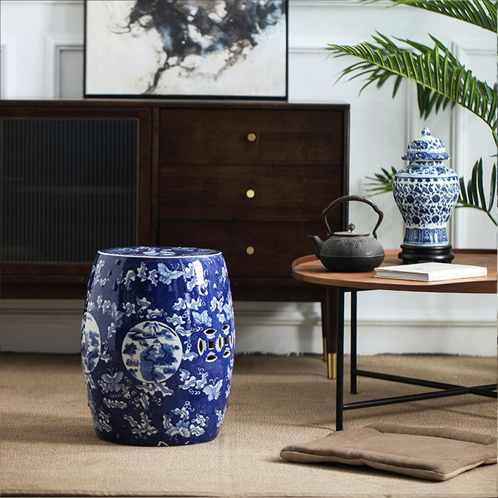 Handmade Chinese Style Garden Stool - Classic WXP Landscape Stool for Study, Bedroom & Home Decor - Easy to Clean, 240 Lbs Weight Capacity - Perfect for Meditation, Tea Ceremony & Asian-Inspired Interior Design