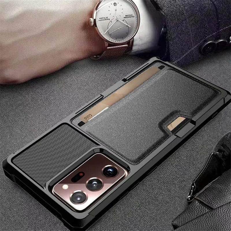 Magnetic Leather Card Holder Wallet Case for Samsung Galaxy Note 20 Ultra & S20 Plus - Slim Protective Cover with RFID Blocking (Perfect for Business Travel & Everyday Use)
