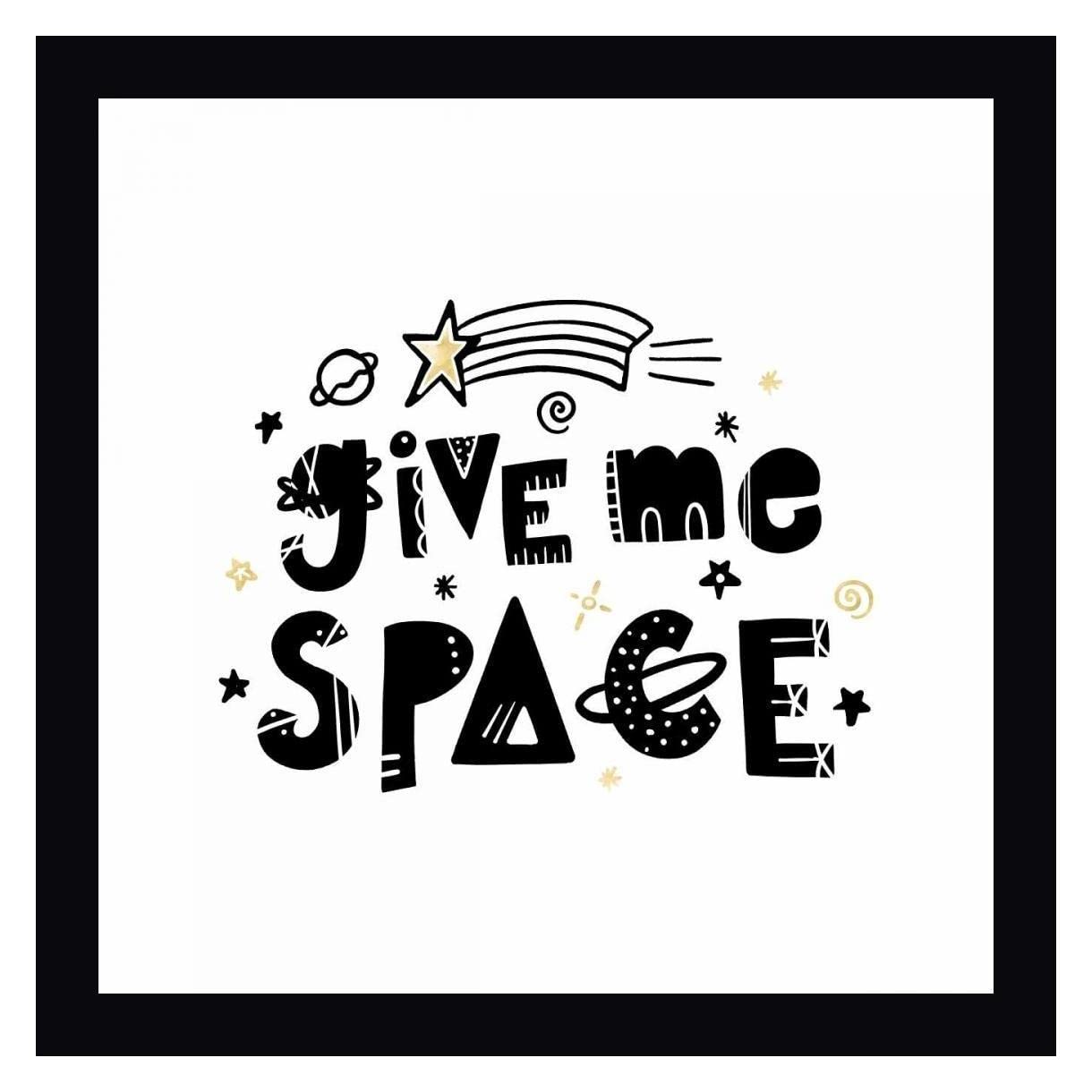 Noonday Design Give Me Space I - 20x20 Inch Framed Canvas Wall Art with Black Wood Frame - Ready to Hang for Living Room, Bedroom or Office Decor