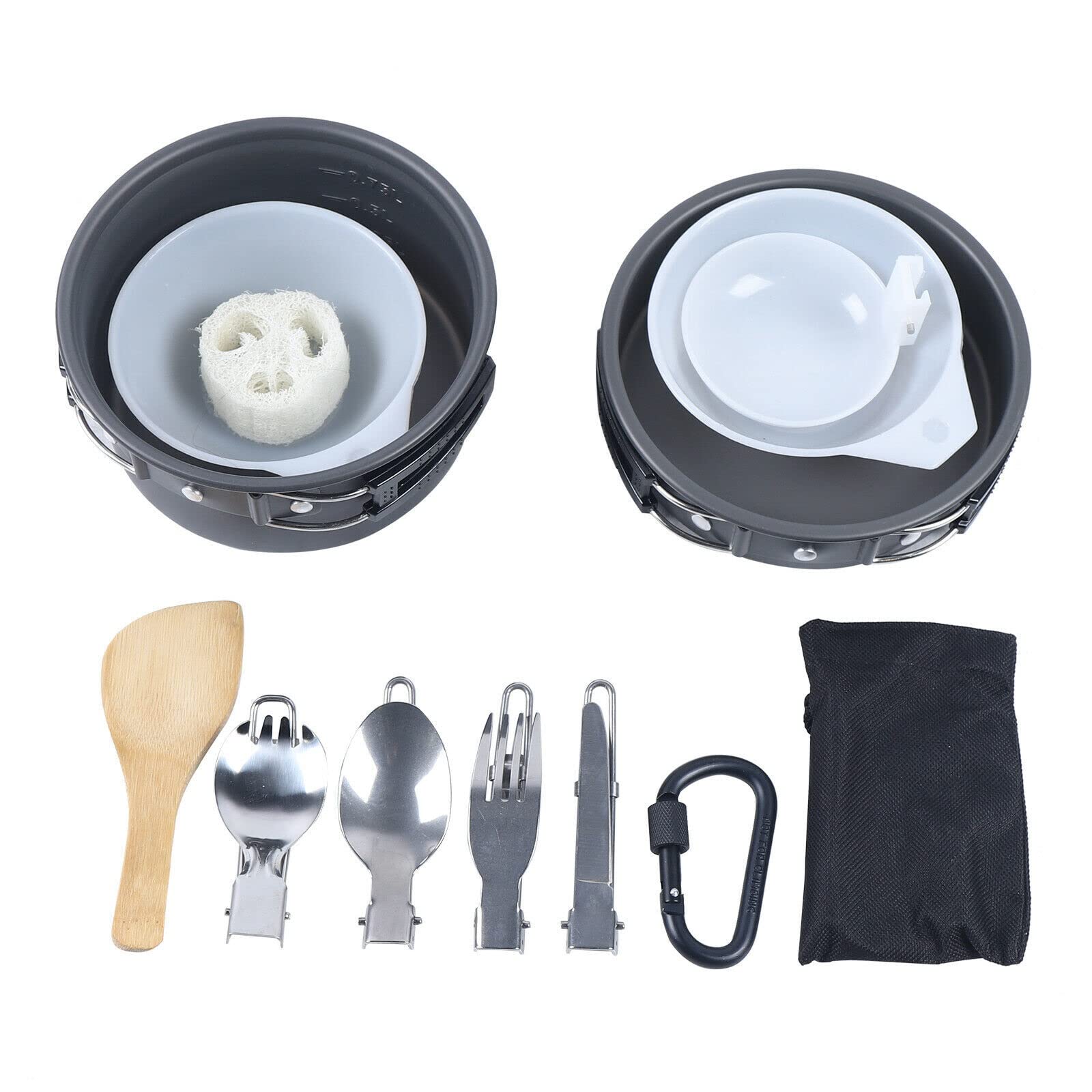 GXP Camping Cookware Kit - Lightweight Outdoor Cooking Pot Set for Hiking, Backpacking & Picnic | Portable Non-Stick Pan for Camping, RV Trips & Emergency Preparedness