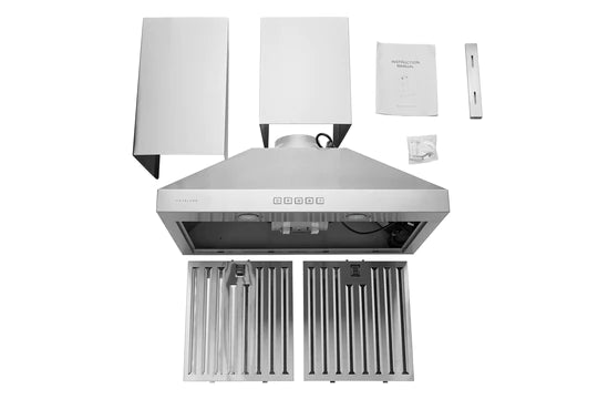 Hauslane WM-530SS 30-Inch 860 CFM Convertible Under Cabinet Range Hood - Stainless Steel Kitchen Vent Hood for Gas Stove, Electric Cooktop & Indoor Grilling