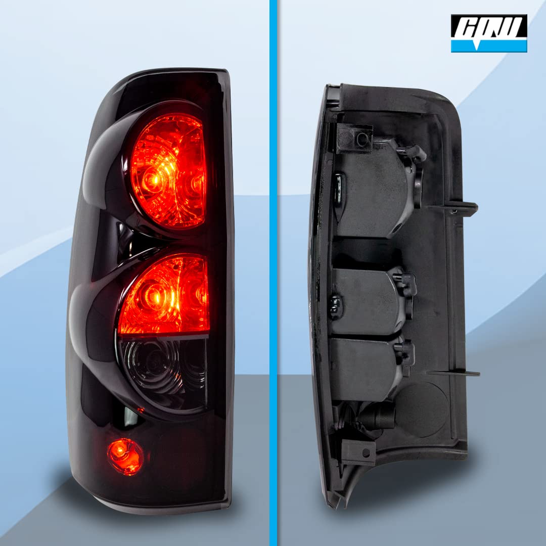 Premium Black Smoke Tail Lights for 1999-2007 Chevrolet Silverado & 1999-2003 GMC Sierra - Direct Fit Replacement - Enhances Night Visibility & Style for Pickup Trucks