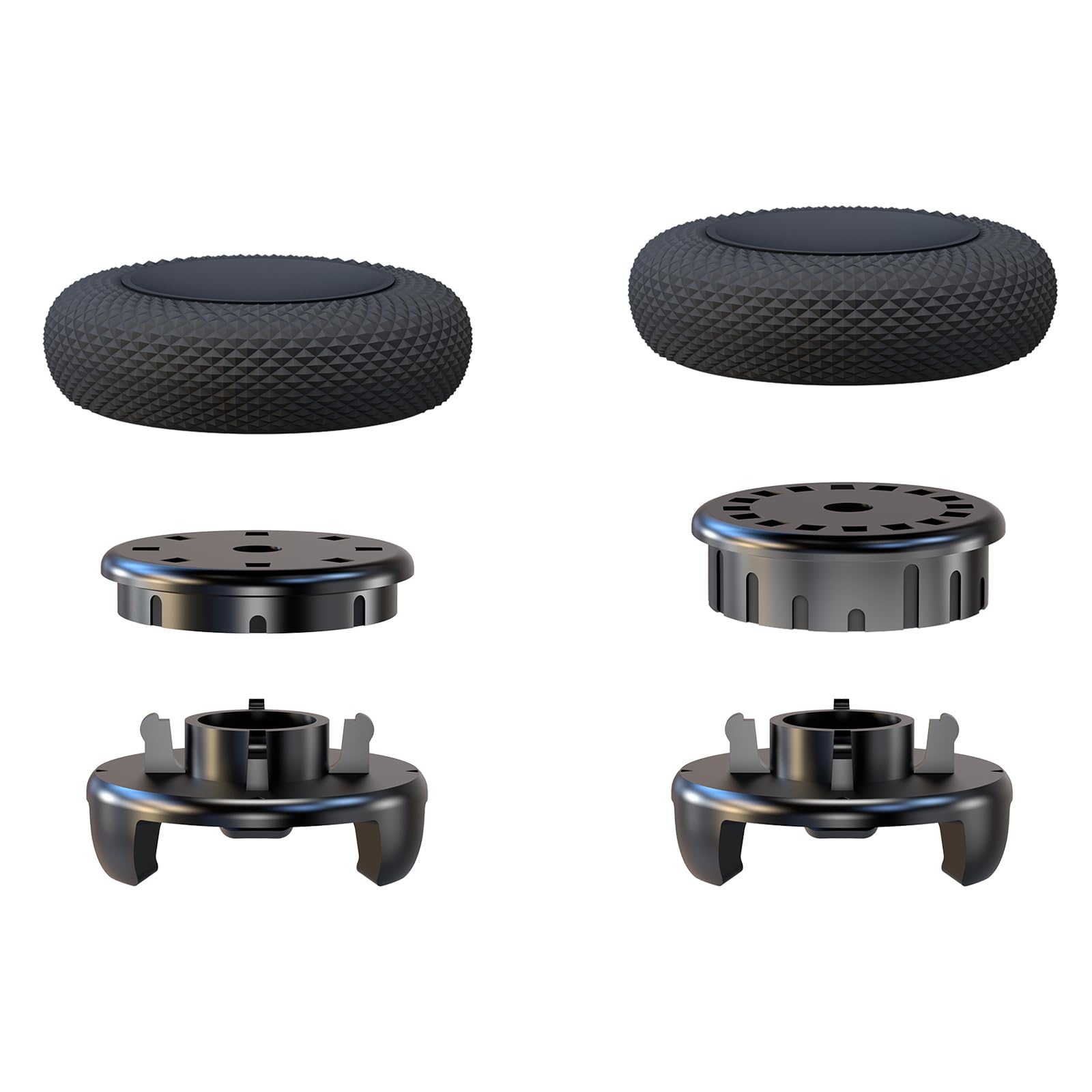EXknight Controller Freaks - Adjustable Height Thumbstick Grips for PS4 & PS5 Controllers (1 Mid Rise 7-8mm, 1 High Rise 9-12mm) - Improve Gaming Performance & Comfort for FPS, Racing & Action Games