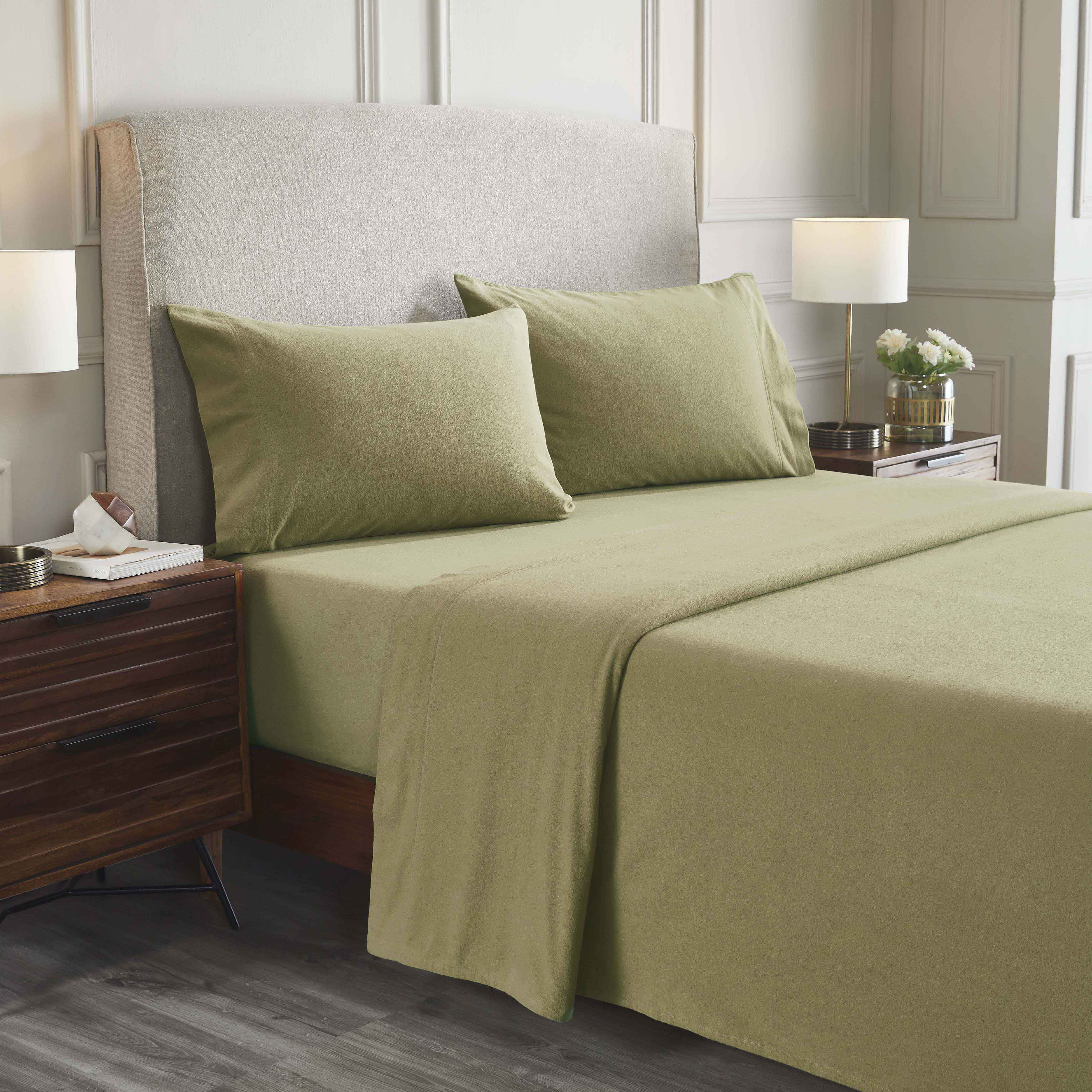 Premium Rome Flannel Cotton Solid Brushed Deep Pocket Sheet Set - Ultra Soft & Cozy Bedding for Winter - Perfect for Master Bedroom, Guest Room & Dorm Use