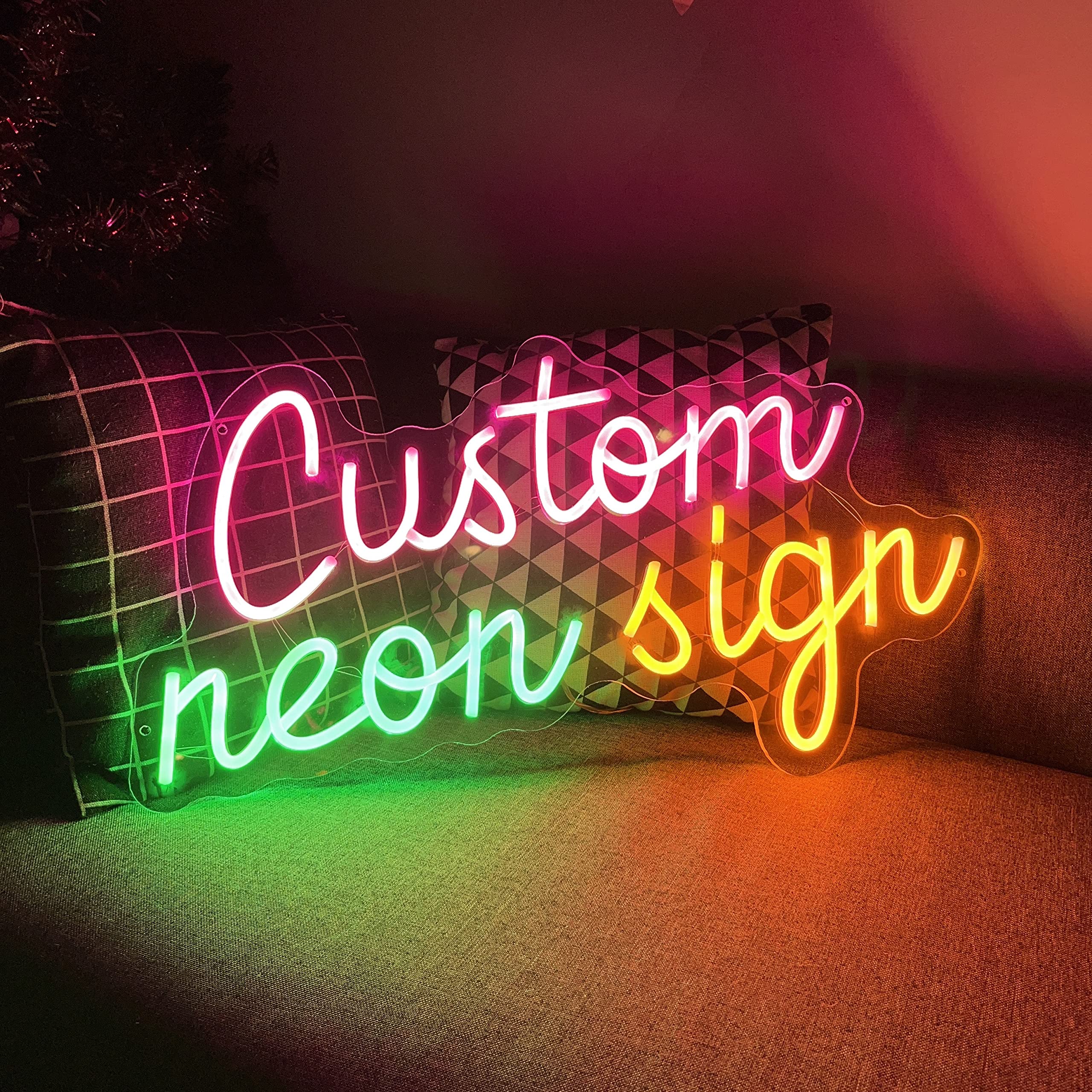 Custom Neon Signs for Wall Decor - Personalized LED Neon Lights for Bedroom, Dimmable Neon Signs for Birthday Gifts, Wedding Party, Valentine's Day & Business Logo - Perfect for Home Decor, Office Signage & Event Lighting