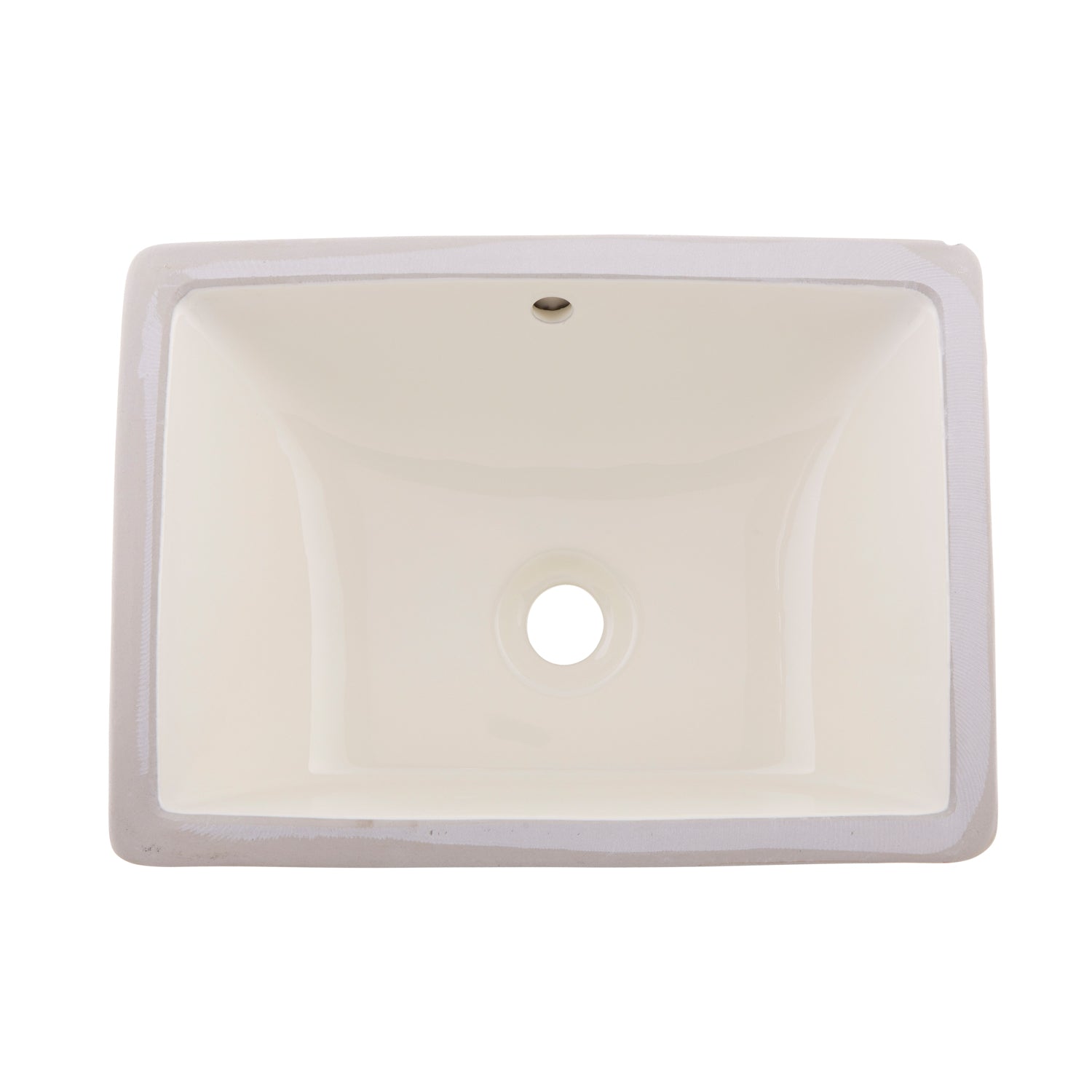 DAX Ceramic Square Single Bowl Undermount Bathroom Sink in Ivory Finish - 18.5 x 13.5 x 8.06 Inches (BSN 202C I) | Modern Vanity Sink for Bathroom Remodel & Powder Room Upgrade