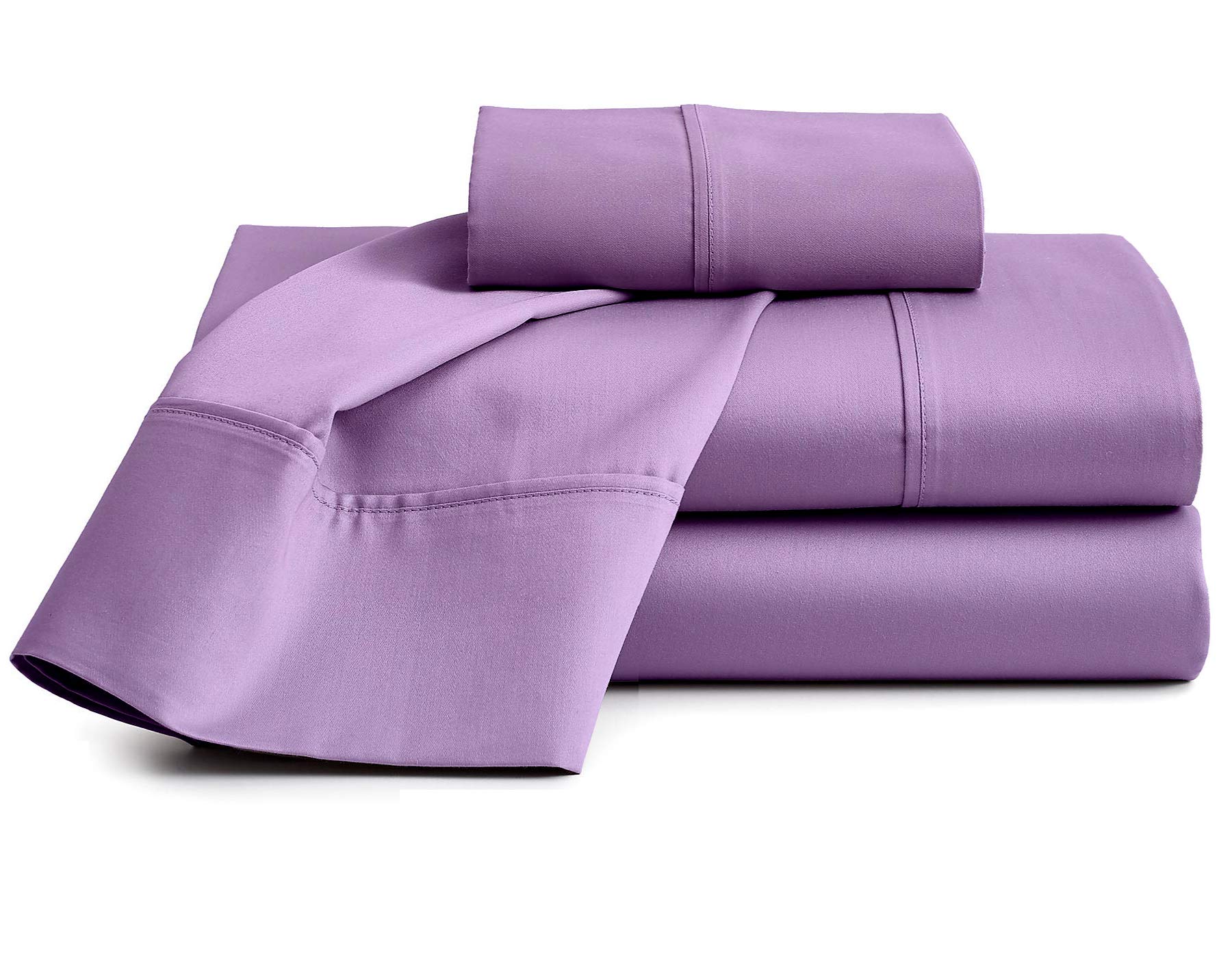 100% Organic Cotton Bed Sheets Full XL - 800 Thread Count Sateen Weave - 15 Inch Deep Pocket - Certified Organic Cotton - Lilac Color - Perfect for Eco-Friendly Home & Luxury Hotel Style Bedding