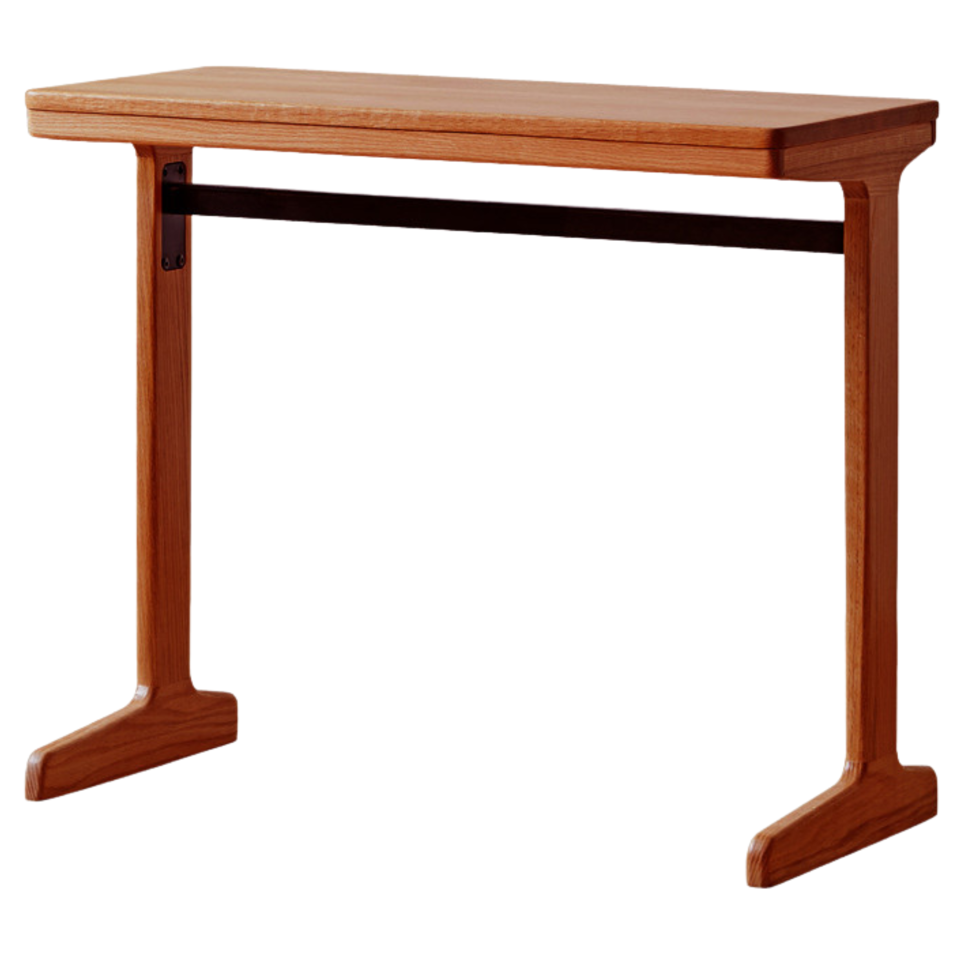 Oak Solid Wood Small Office Desk & Side Table - Compact Home Office Furniture for Workspace, Living Room, or Bedroom