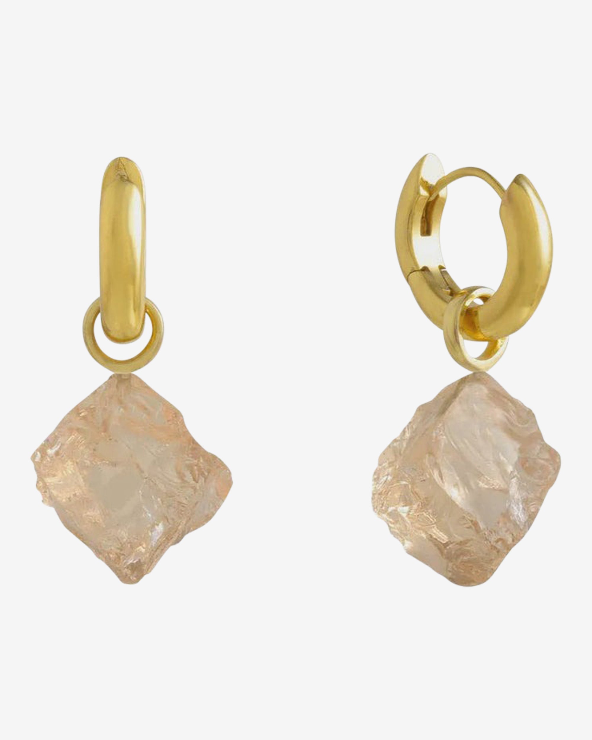 Shyla Catalina Champagne Hoop Earrings - 14K Gold Plated Dainty Drop Earrings for Women, Elegant Party & Wedding Jewelry Gift