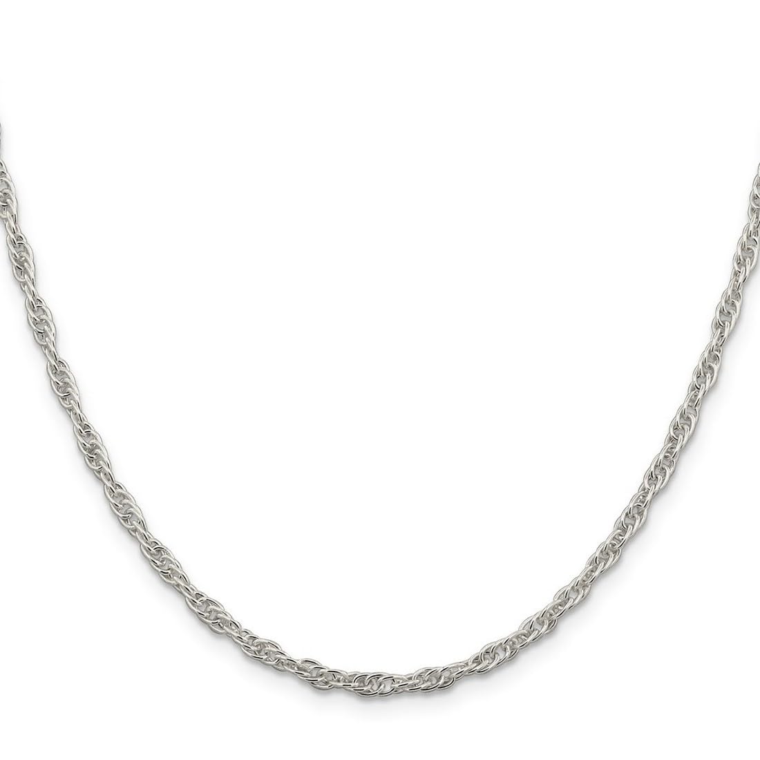 925 Sterling Silver Polished 2.75mm Loose Rope Chain Necklace 20 Inch with Lobster Claw Clasp - Unisex Jewelry for Women & Men | Perfect for Layering, Gift Giving and Everyday Wear