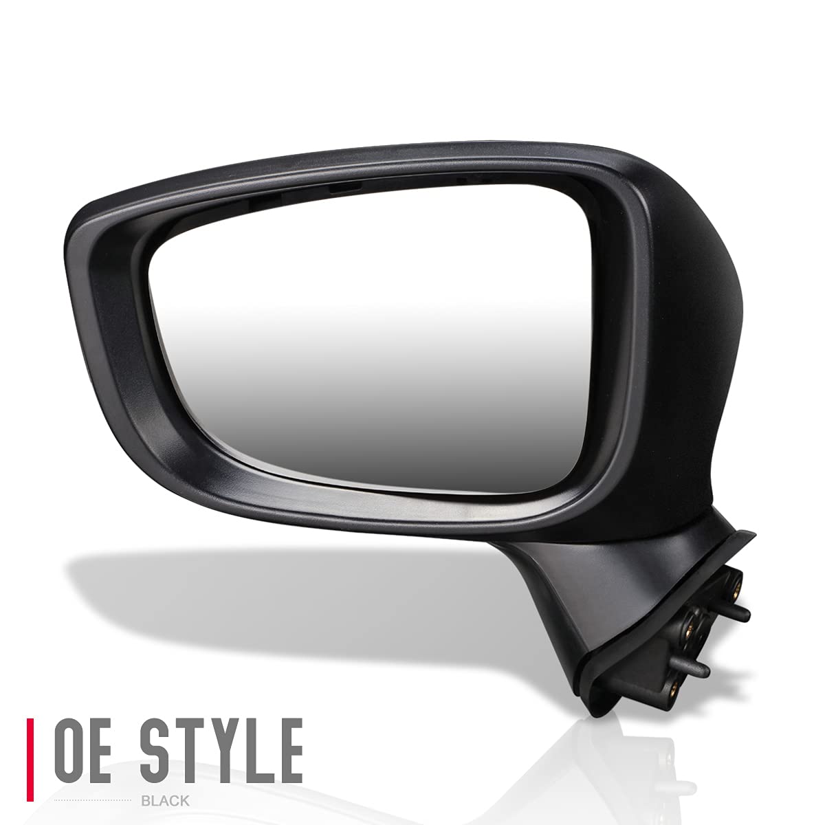 DNA Motoring OEM-MR-MA1320183 Left Driver Side Power Adjustable Mirror Replacement for 2017-2018 Mazda 3 | Non-Heated | Perfect for Daily Commuting & Parking Assistance