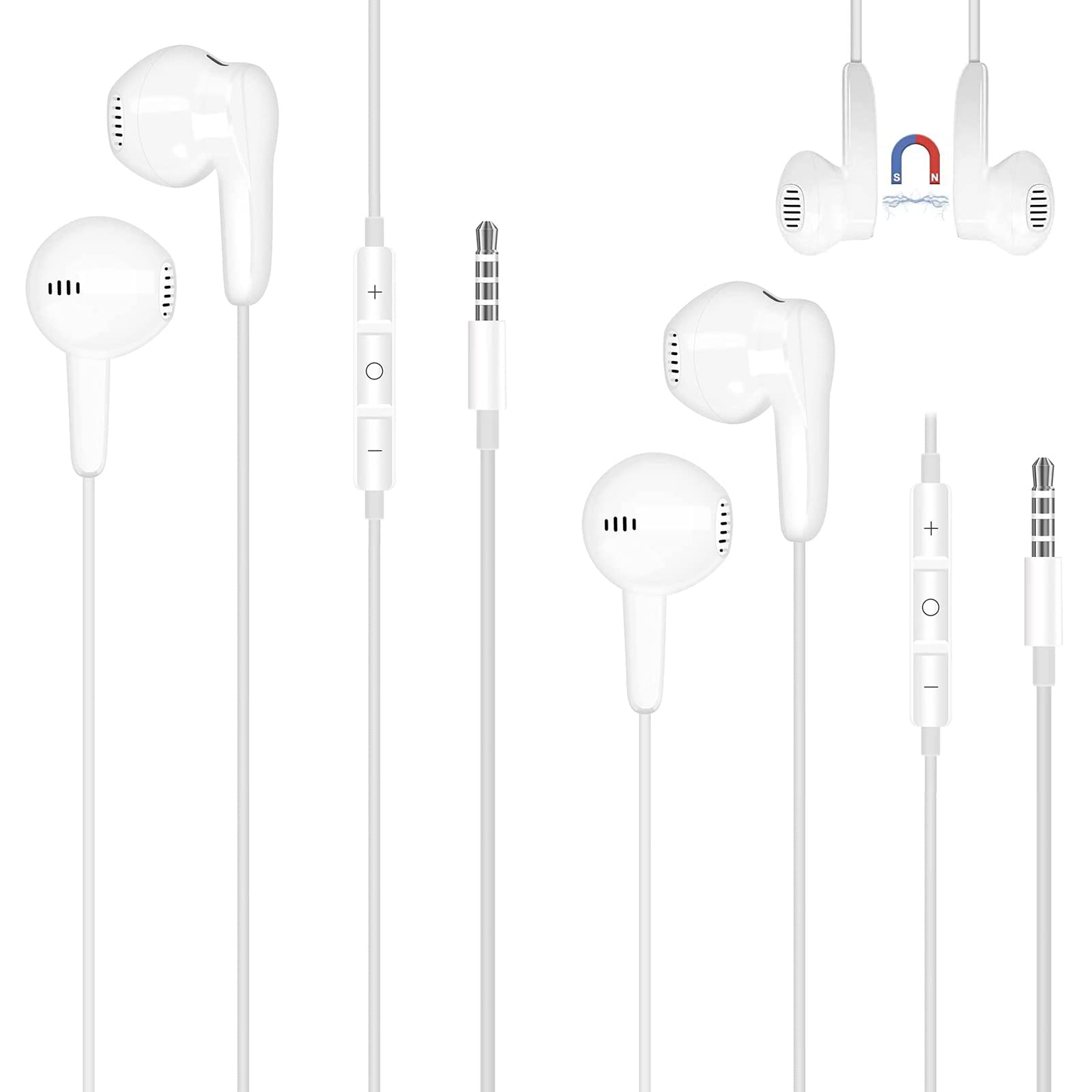 3.5mm Wired Gaming Earbuds with Microphone - Stereo In-Ear Headphones with Volume Control for PS5, PS4, Xbox Series X/S, Xbox One, Nintendo Switch - Perfect for Online Gaming, Streaming & Voice Chat (2 Pack)