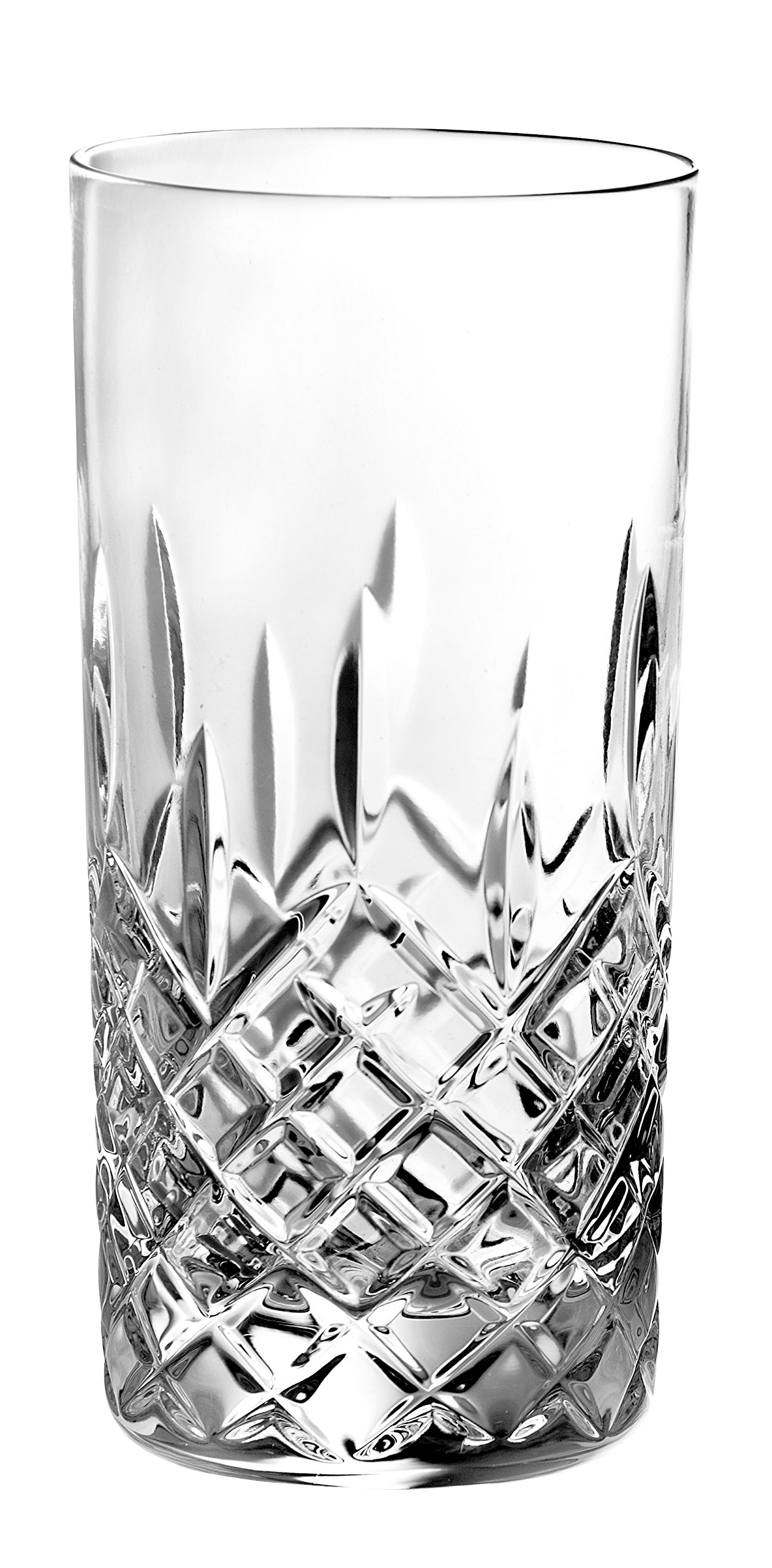 Barski Crystal Highball Tumbler Set of 6 - 15oz Hand Cut Crystal Glasses for Water, Juice, Wine, Beer & Cocktails - Elegant Drinking Tumblers Made in Europe - Perfect for Parties, Weddings & Home Entertaining