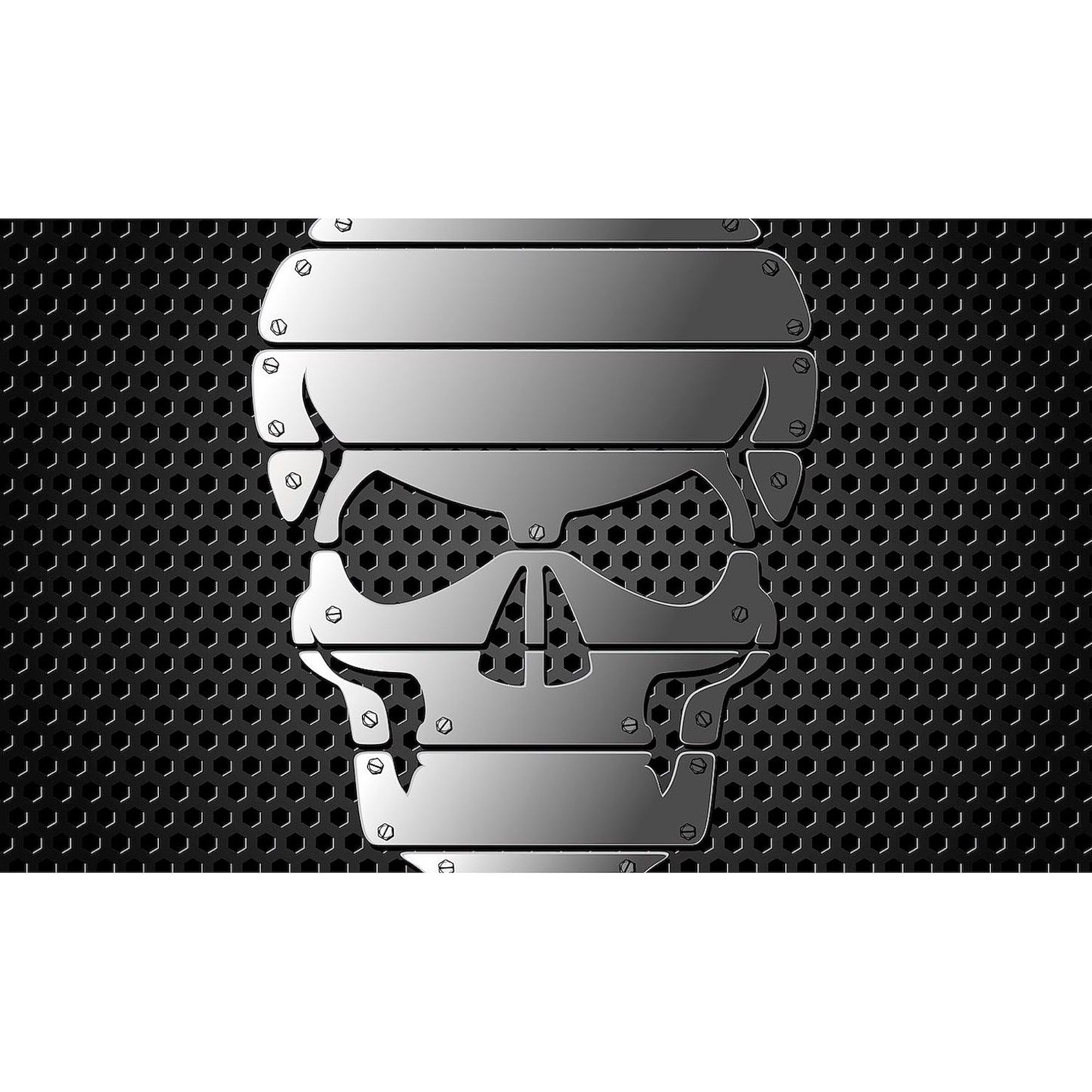 Chrome Skull Car Sticker - Durable Bumper Decal for Cars & Laptops