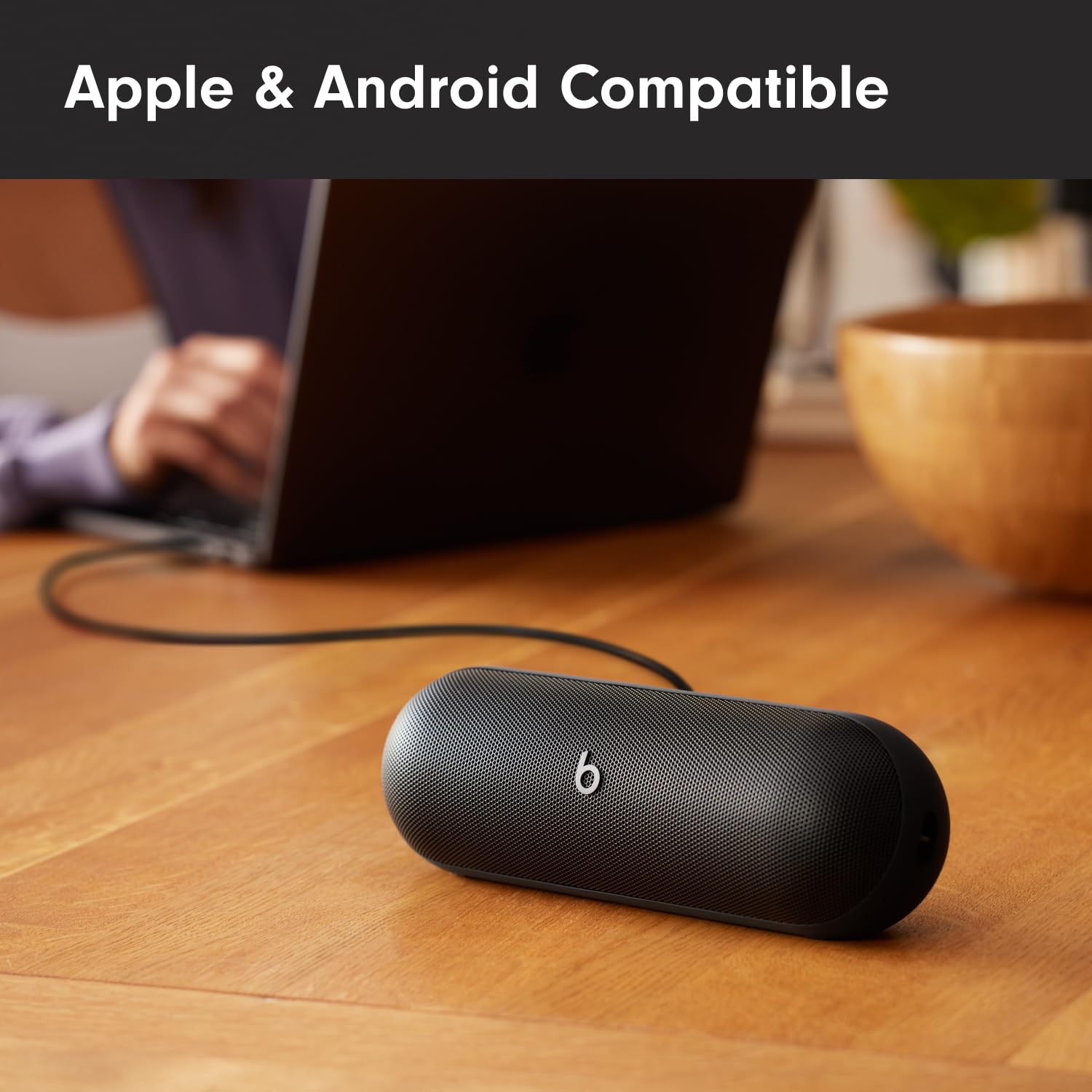 Beats Pill Bluetooth Speaker with Wireless Charger - 24H Battery Life, IP67 Waterproof, USB-C Port, Built-in Mic for Calls - Compatible with iPhone & Android (Matte Black, Renewed) - Perfect for Travel, Outdoor Adventures & Home Use