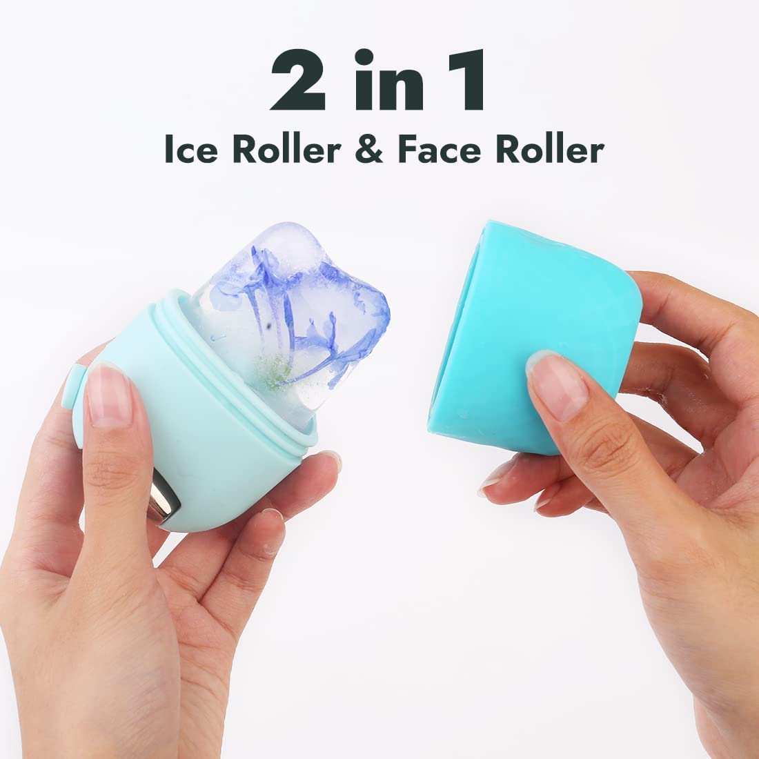 XSKY Ice Roller for Face & Neck Massage - Reusable Cooling Facial Tool to Reduce Puffiness, Tighten Skin & Improve Glow - Perfect for Morning Routine & Post-Workout Recovery