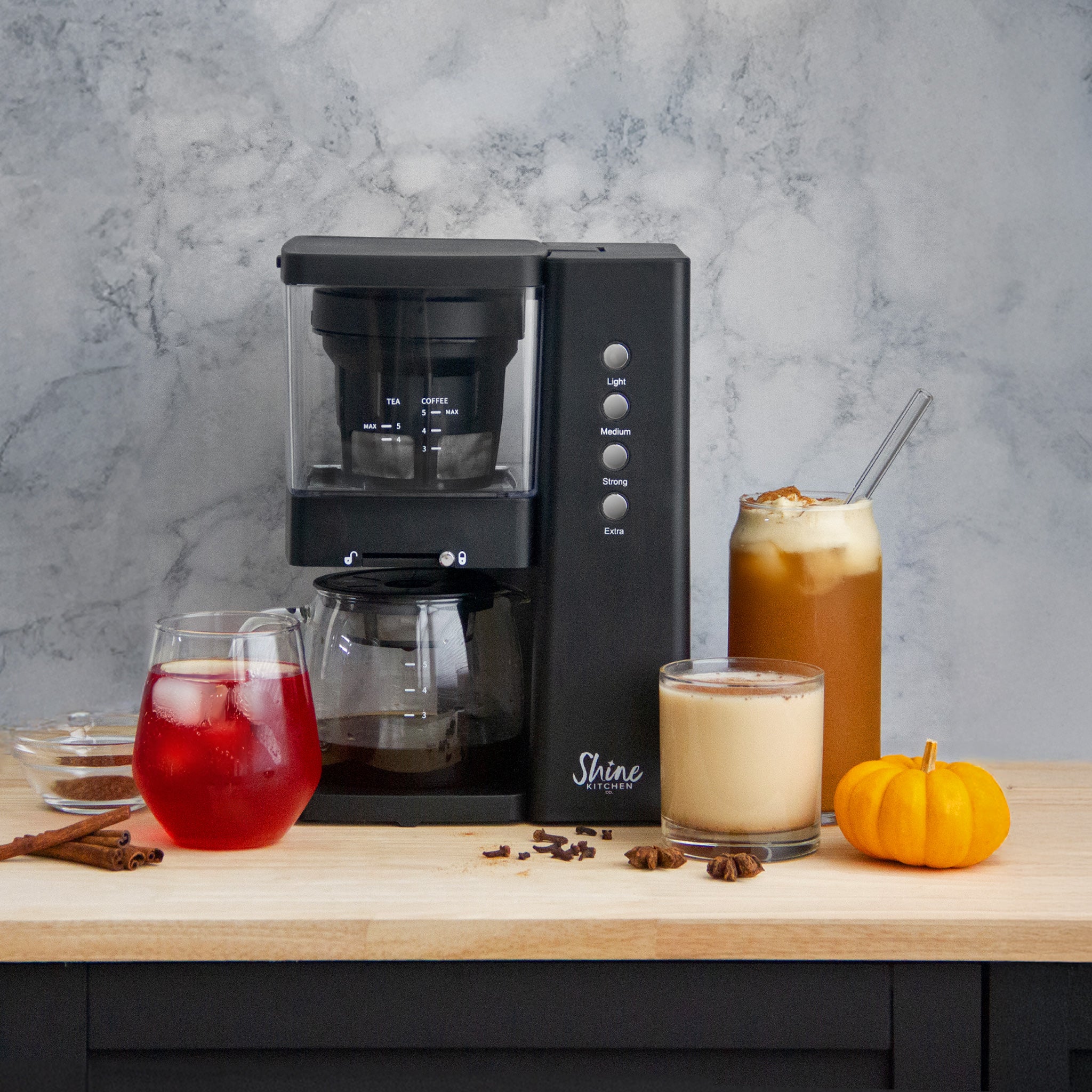 Shine Kitchen Co.® Rapid Cold Brew Coffee & Tea Maker with Vacuum Extraction Technology - Perfect for Home, Office & Outdoor Use