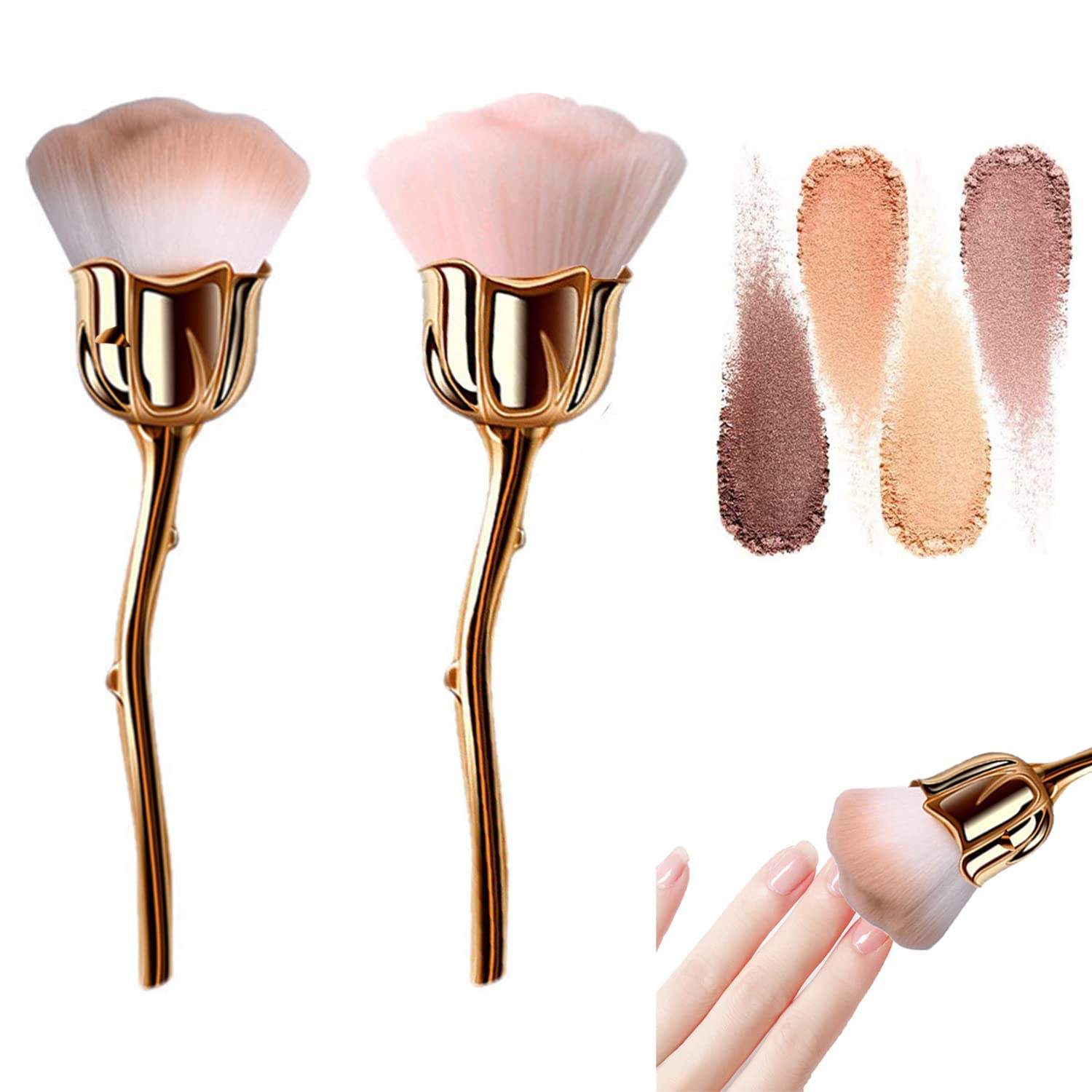 NAILWIND Nail Art Dust Powder Remover Brush - Soft Pink Rose Acrylic Nail Cleaning Brush for Manicure, Dust Removal & Makeup Tools | Perfect for Nail Salons, Home Manicures & Professional Nail Artists
