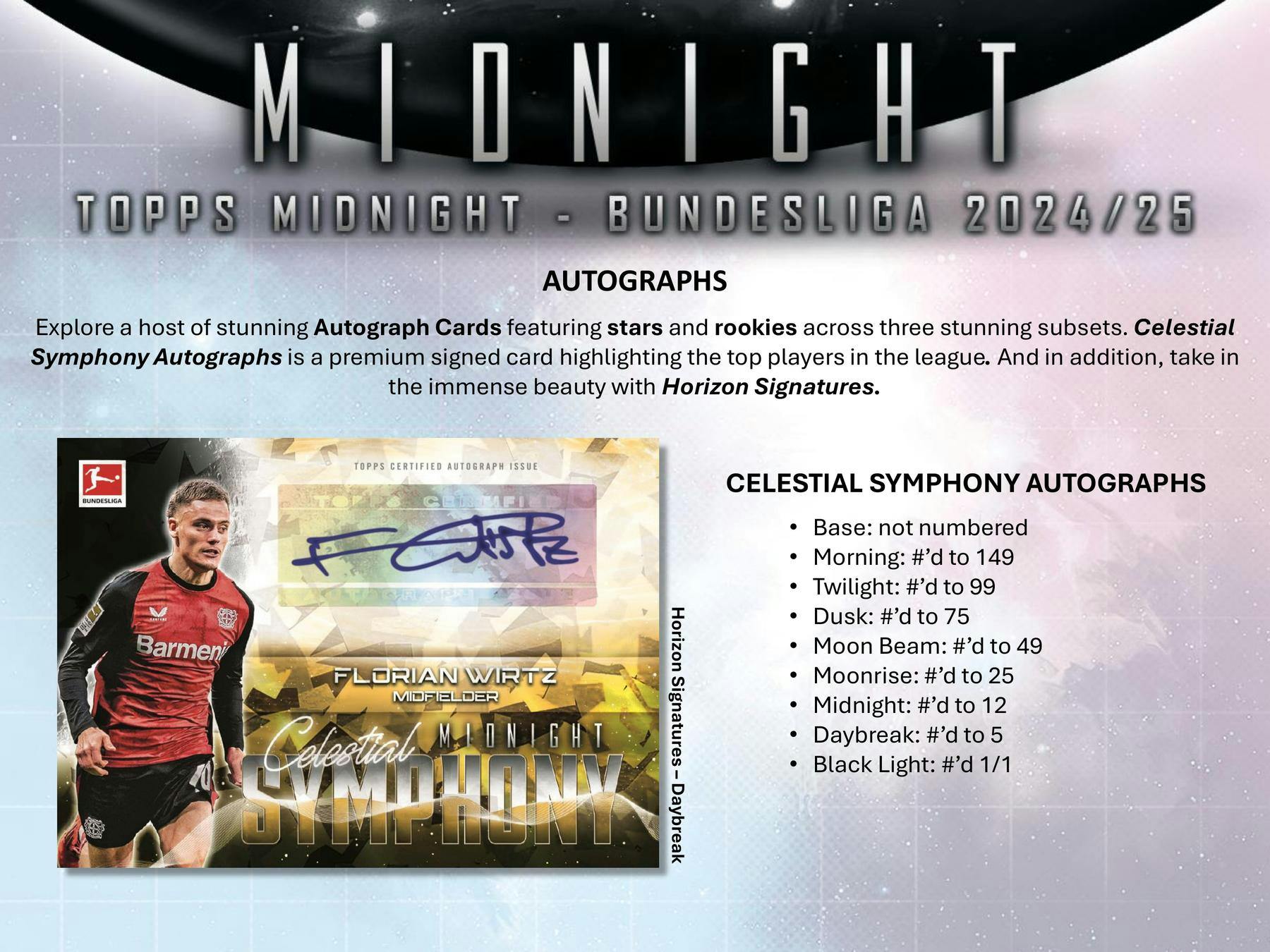 2024-2025 Topps Midnight Bundesliga Soccer Hobby Box - 24 Packs with Autographs & Memorabilia Cards - Perfect for Collectors, Fantasy Leagues & Soccer Fans